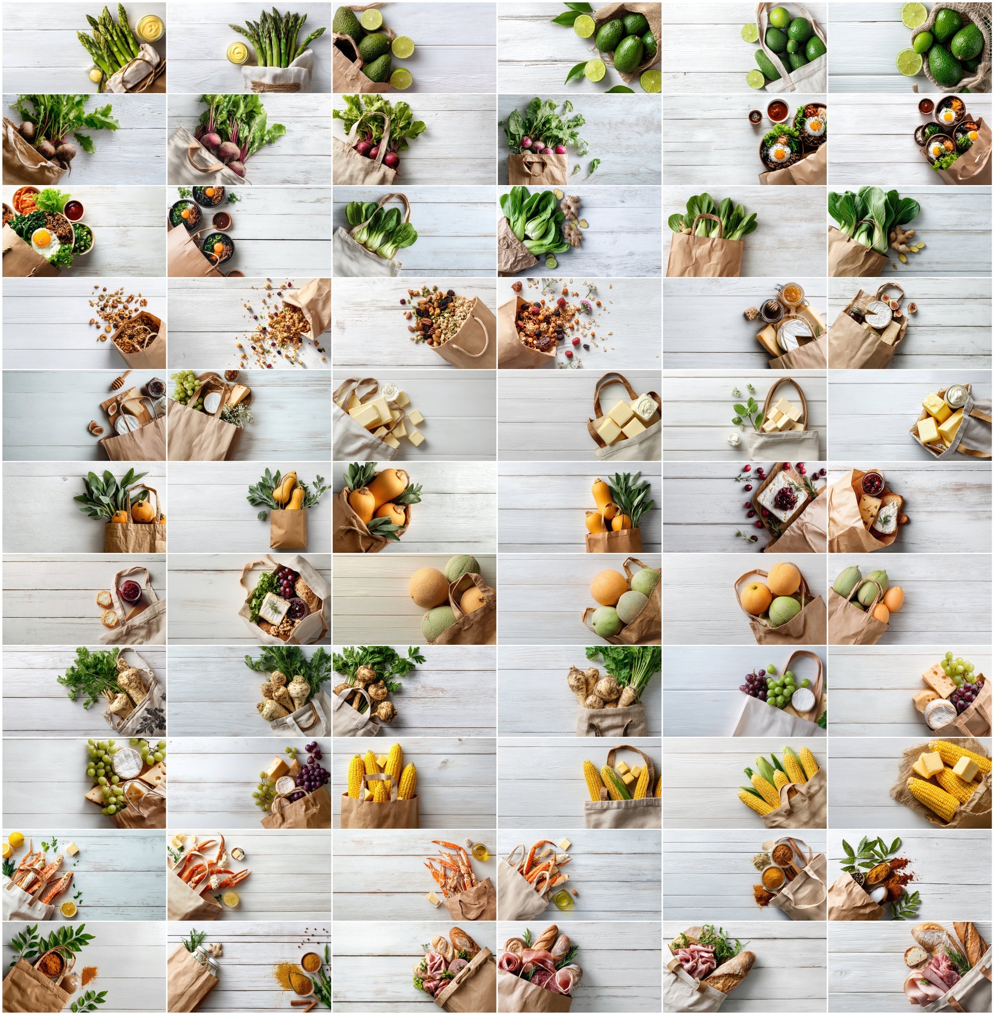 625 Top-View Hero Background Images for Food Brands