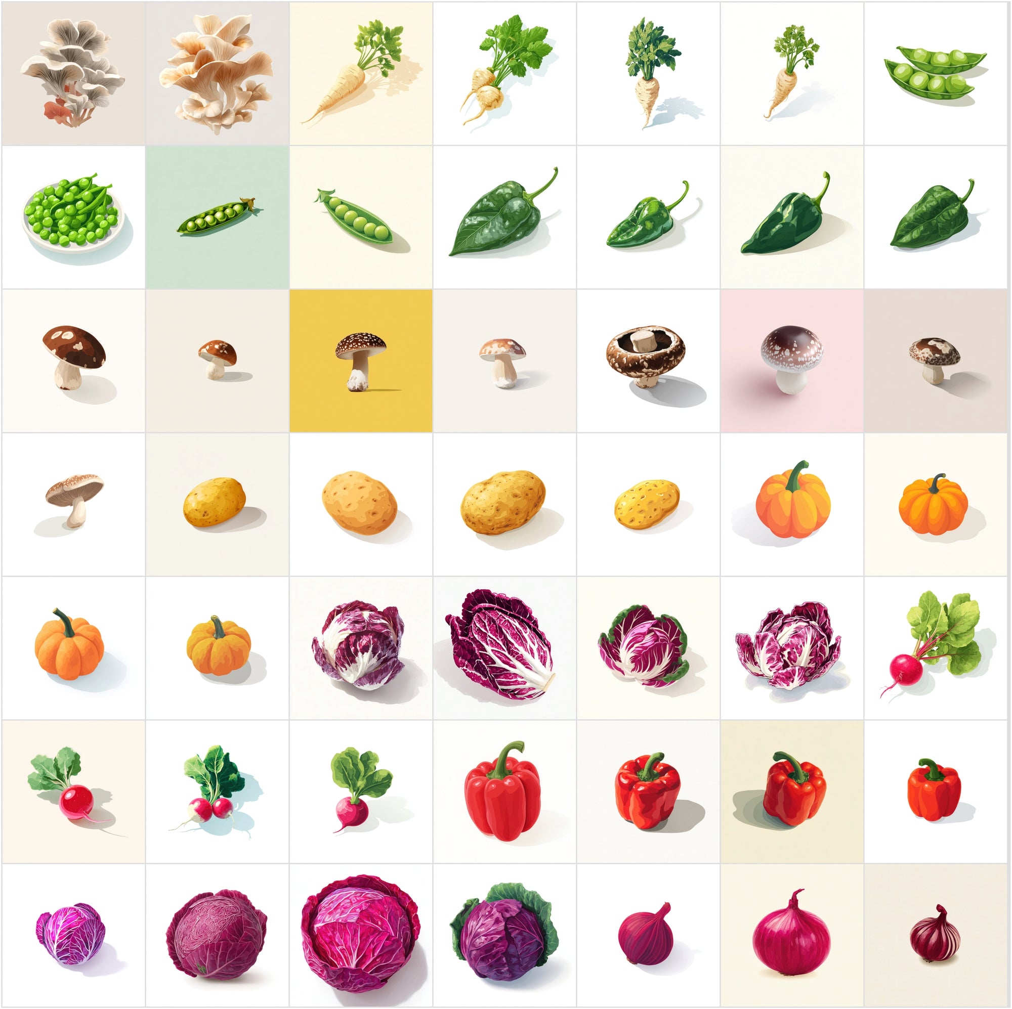 399 Isometric Vegetable Illustrations