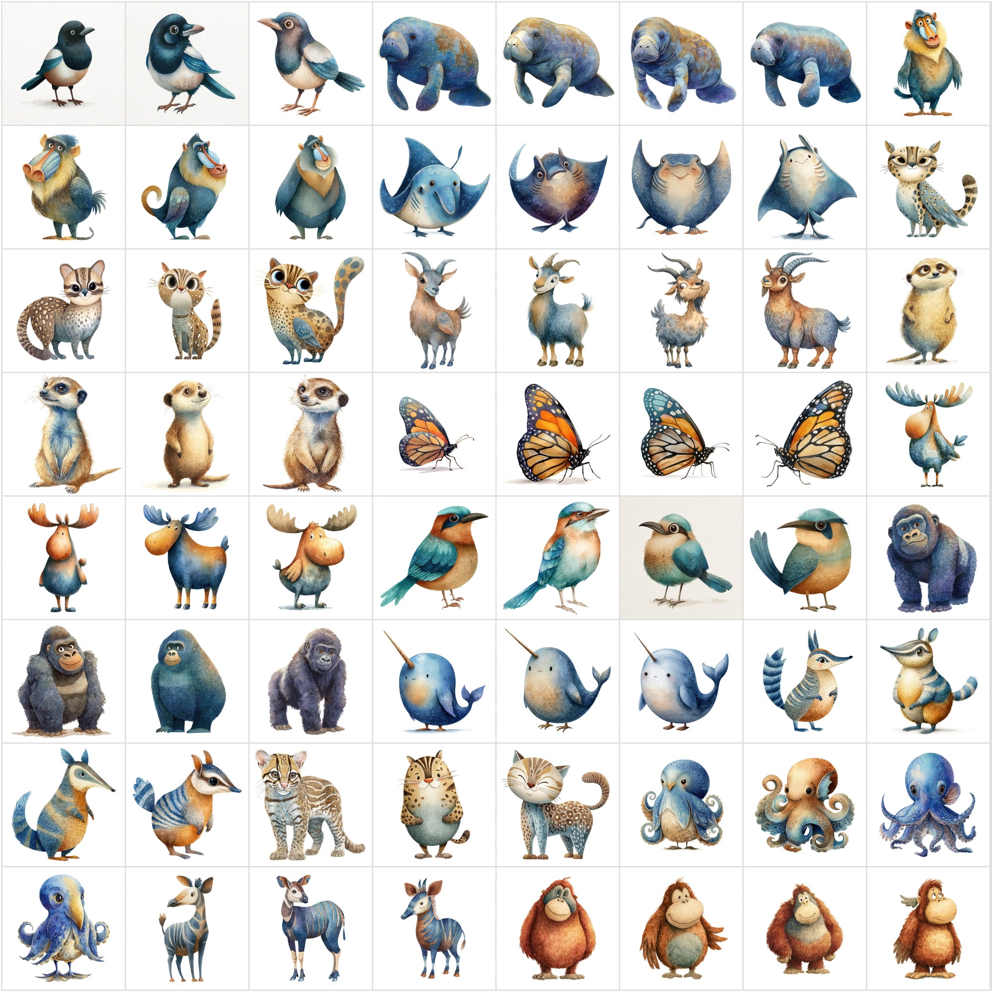 600 Storybook Watercolor Animals