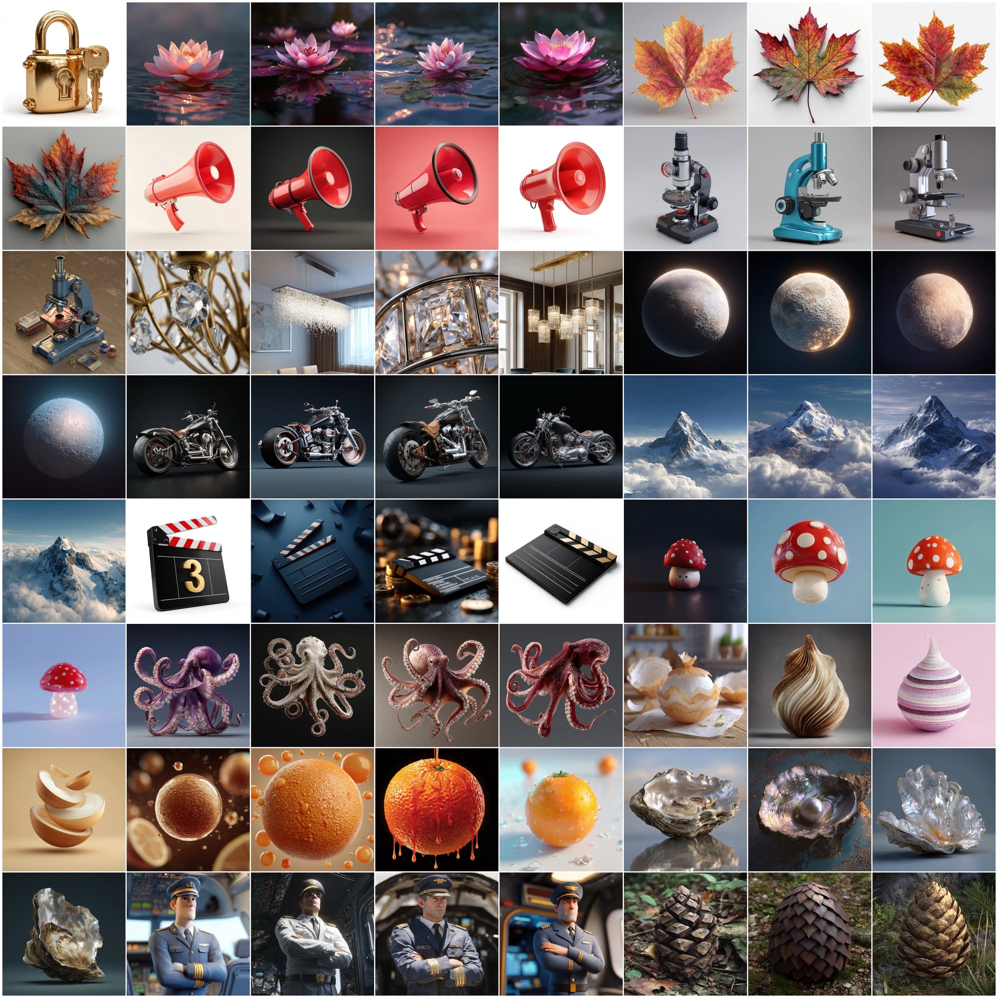 625 3D Clipart Images Bundle — Objects, Characters, Food, Nature and More — 4000x4000 JPG Digital Download