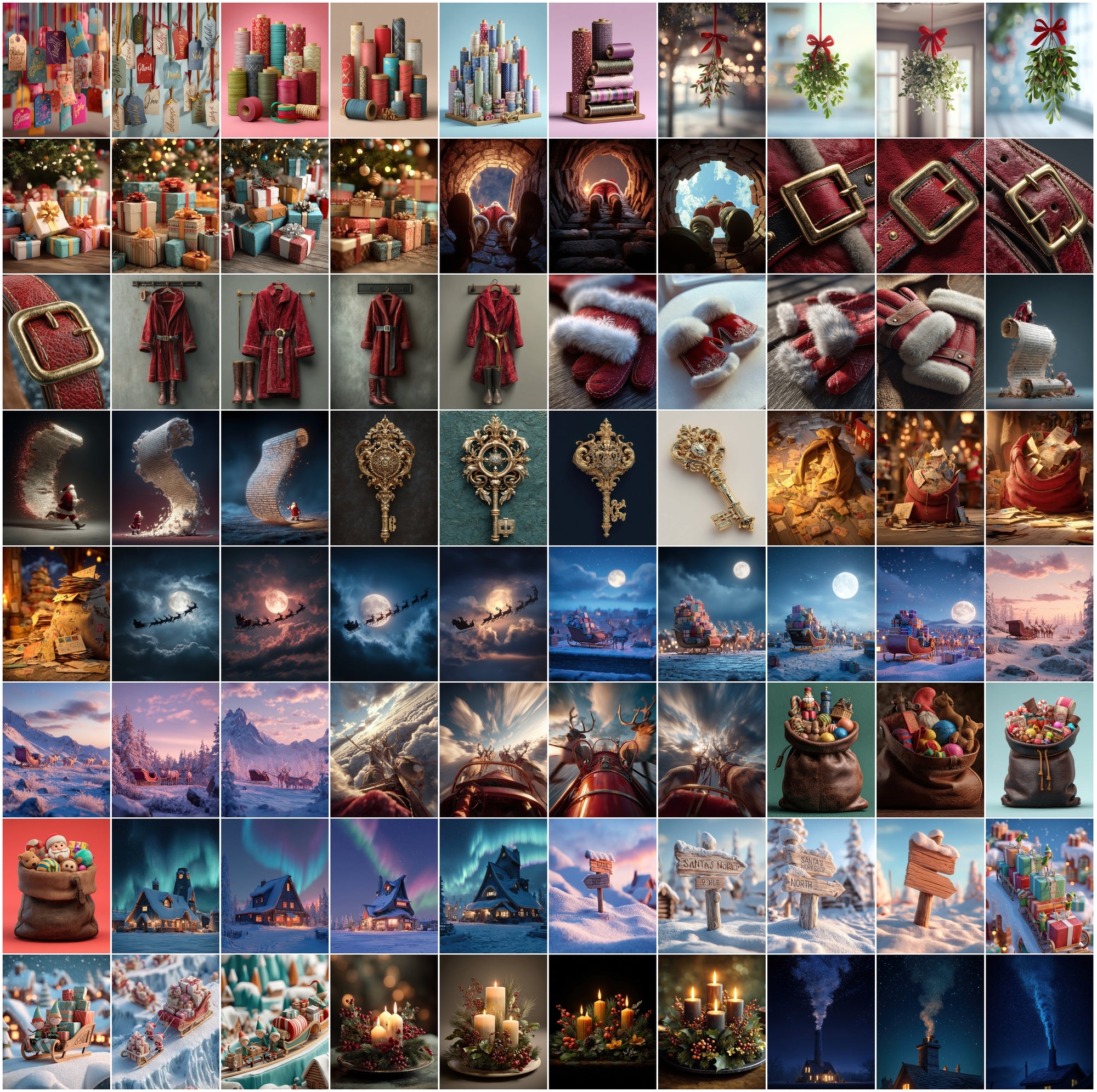 630 Christmas Images Bundle – 3D Cartoon Holiday Graphics, Commercial Use JPGs, Festive Winter Clipart Set