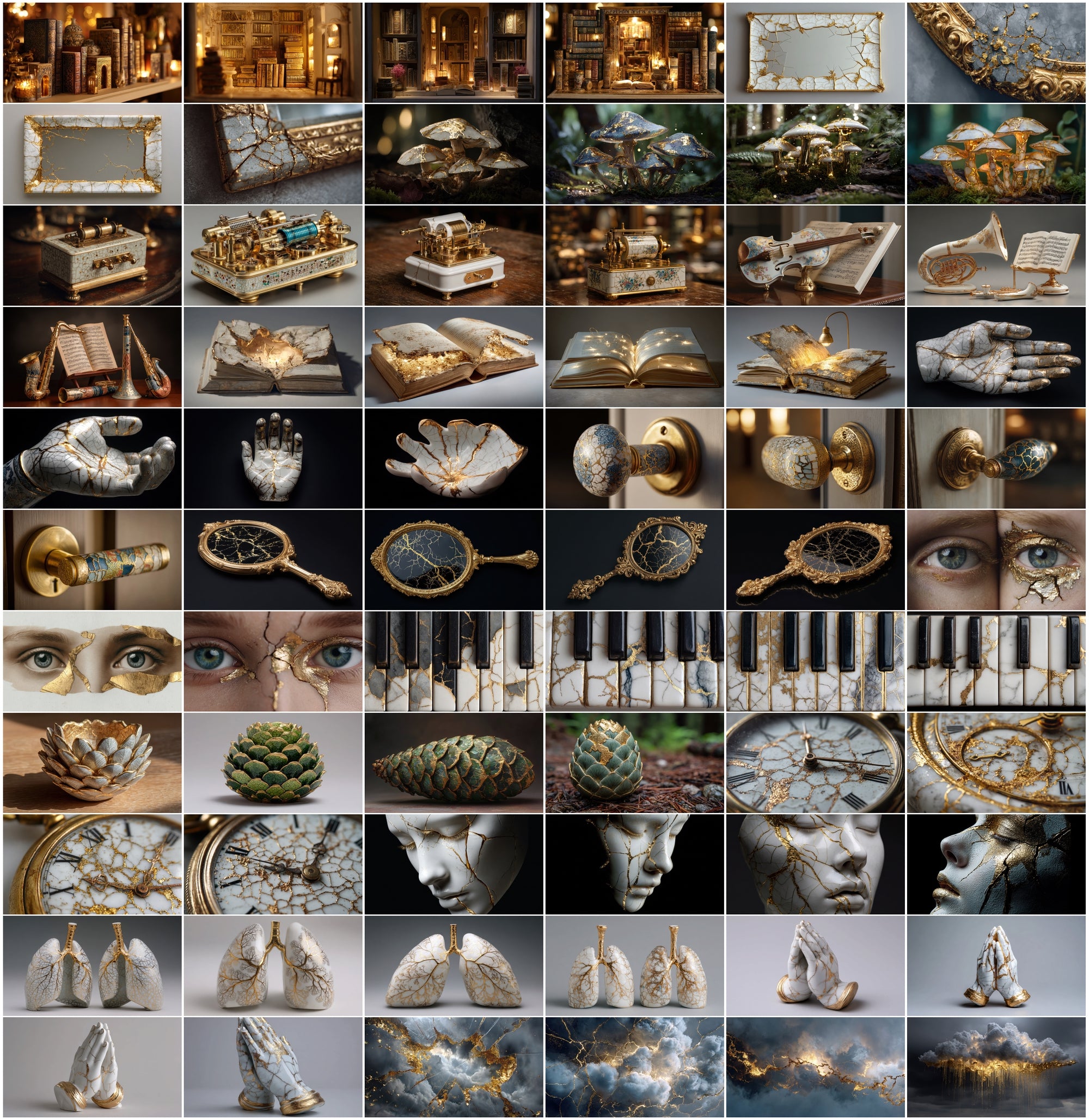 518 Gold Kintsugi Art Images | Commercial License | High Resolution JPG | Healing Metaphor Graphics