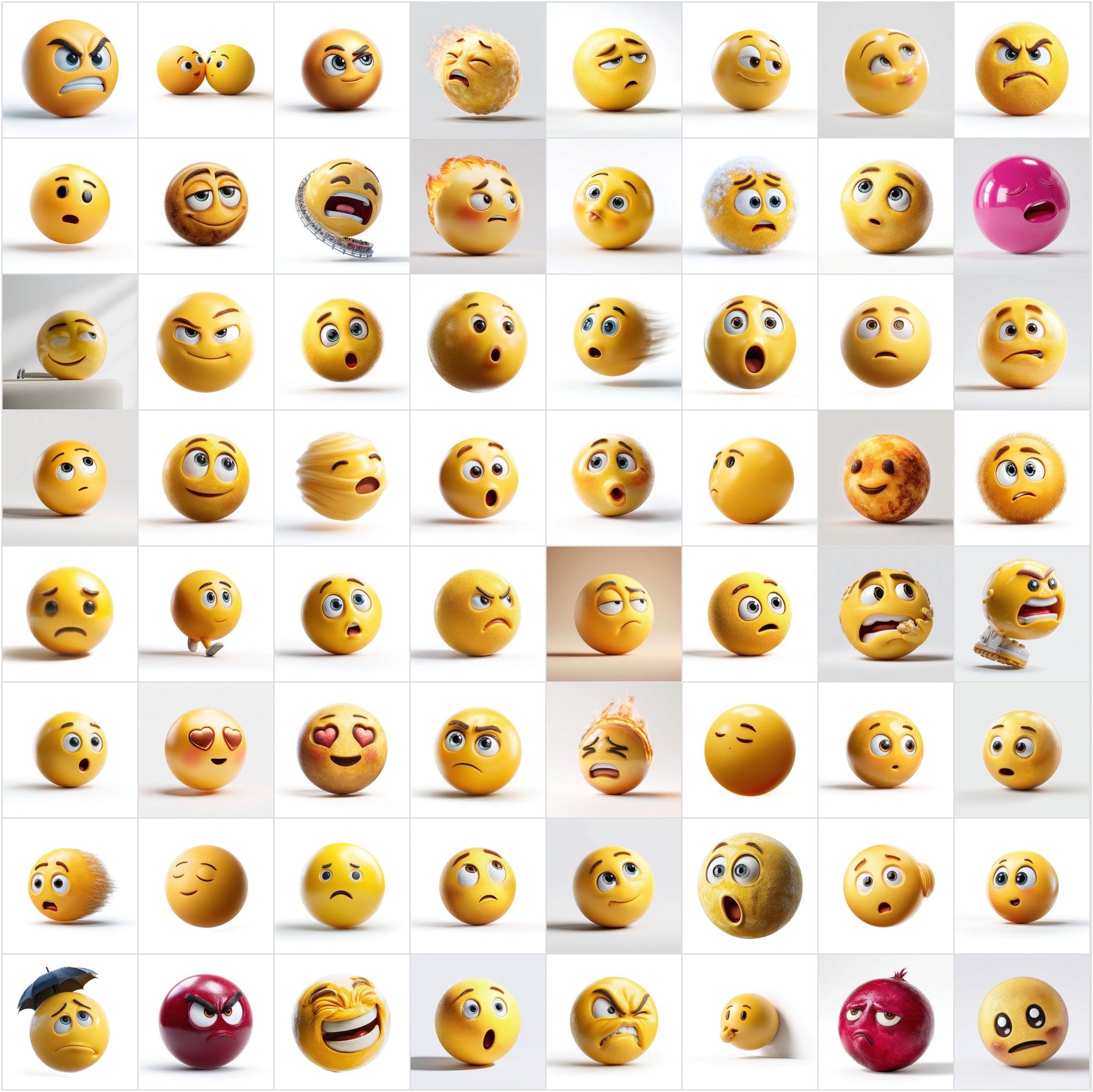 655 Emoji Face Clipart Images, Semi-Realistic Sphere Emoji