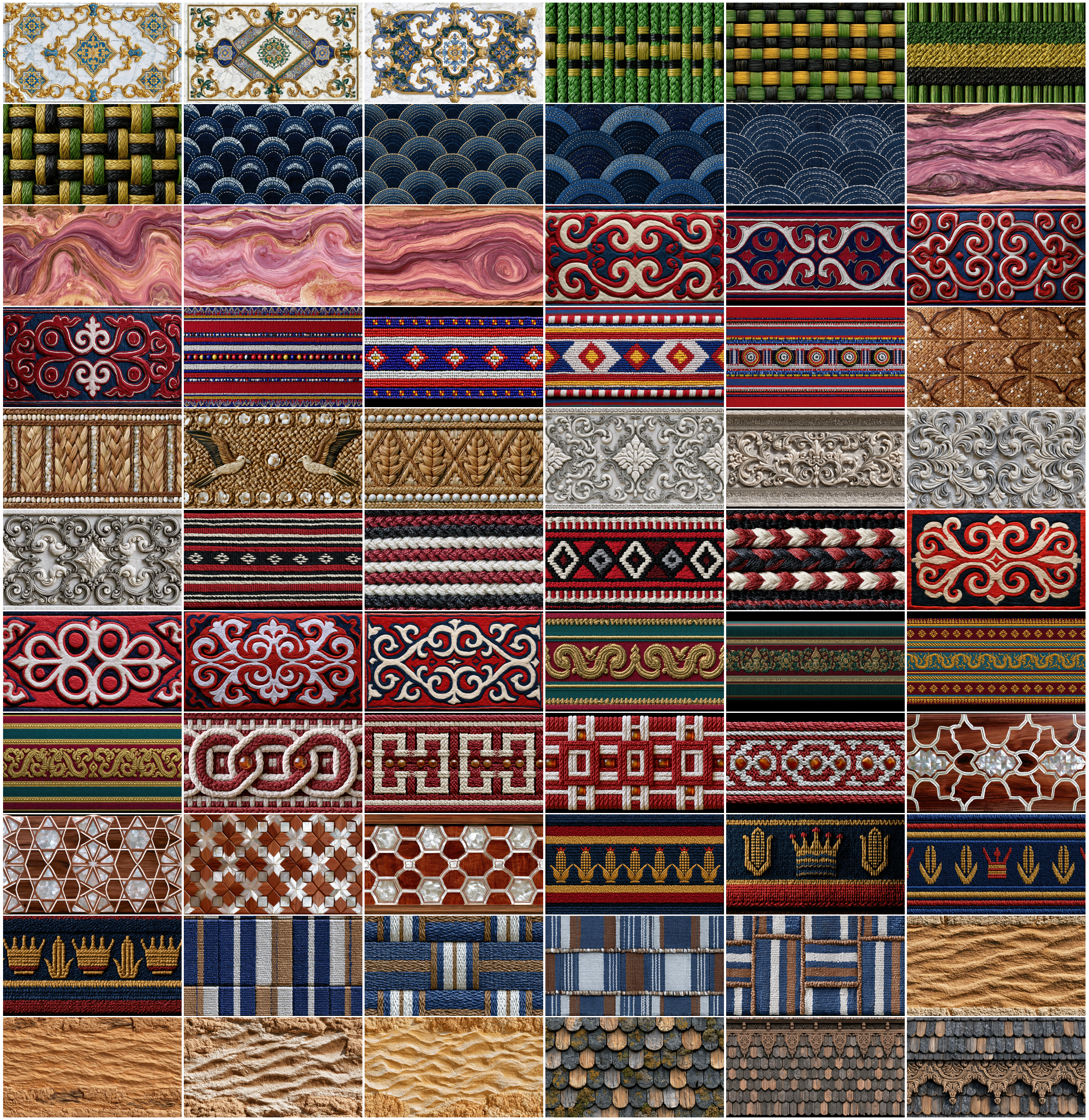 790 World Textures Bundle, Global Cultural Pattern Backgrounds, Ethnic Texture Digital Paper Pack