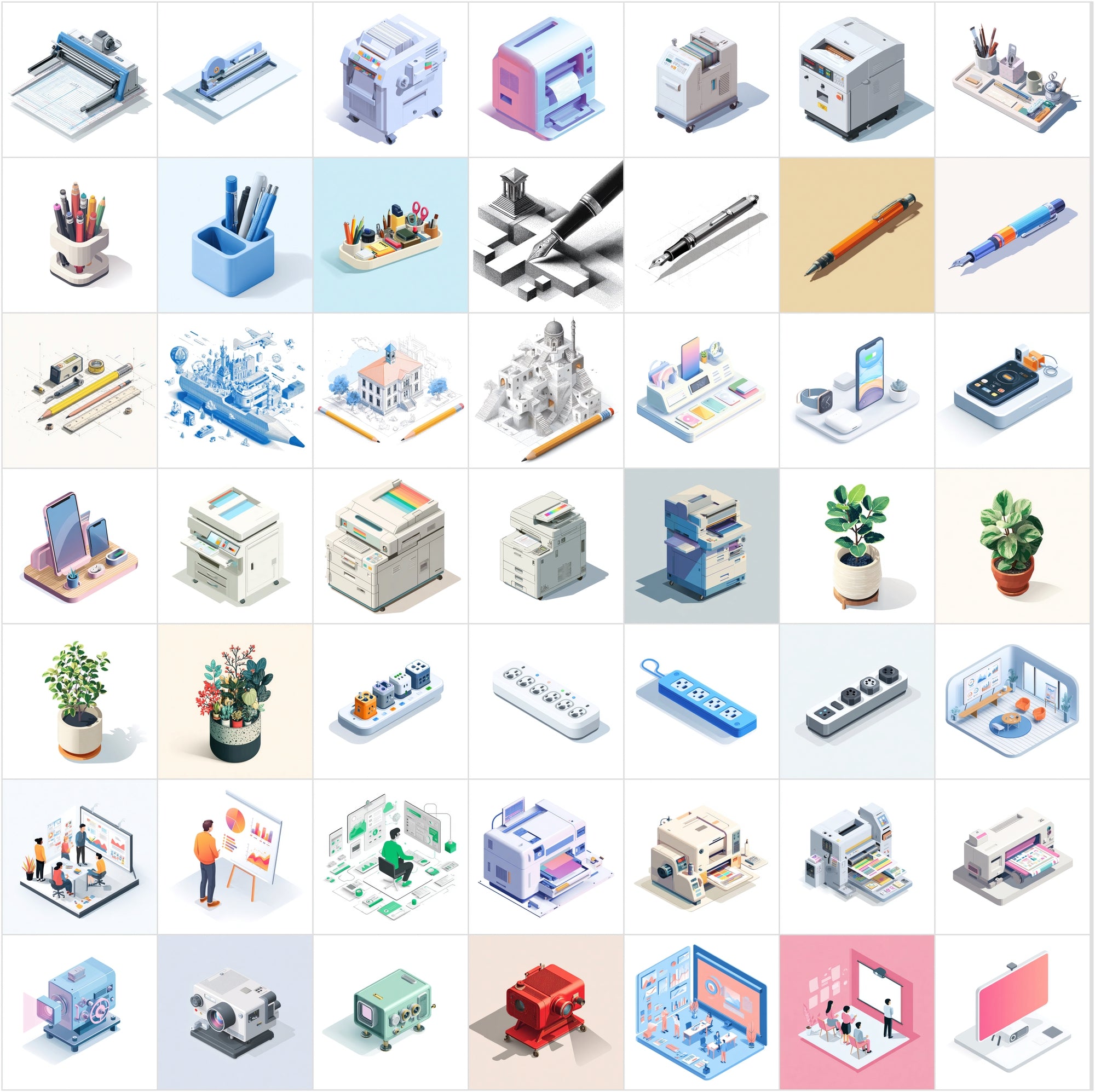 430 Isometric Office Illustrations