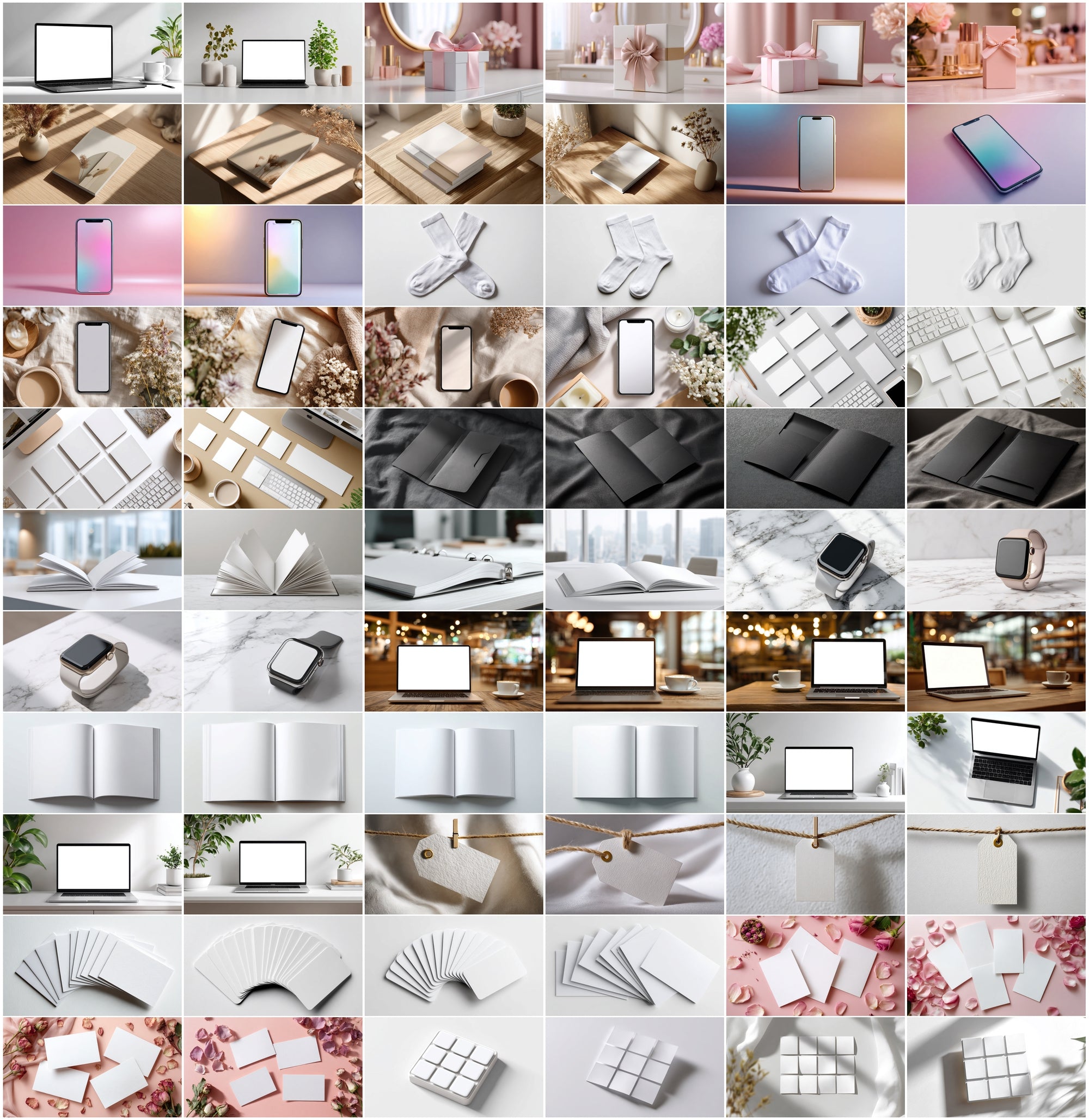 625 Mockup Images Bundle - Magazine, Phone, Packaging, Apparel & More