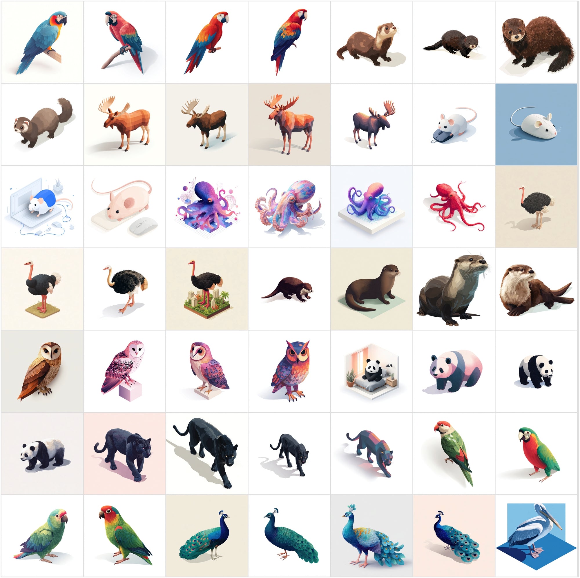 443 Isometric Animal Illustrations