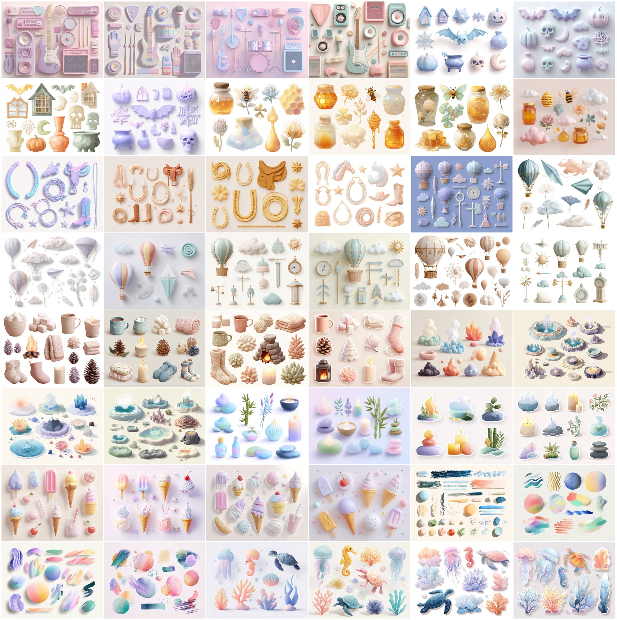 640 3D Decorative Element Clipart Pack