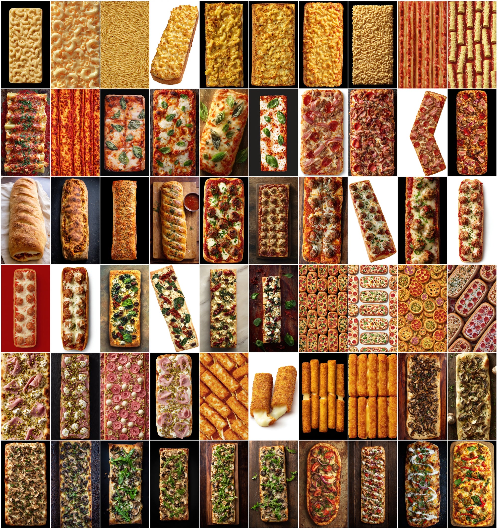 630 Realistic Food Images Bundle | Pizza, Pasta, Sandwiches & More | 9:16 Vertical Stock Photos