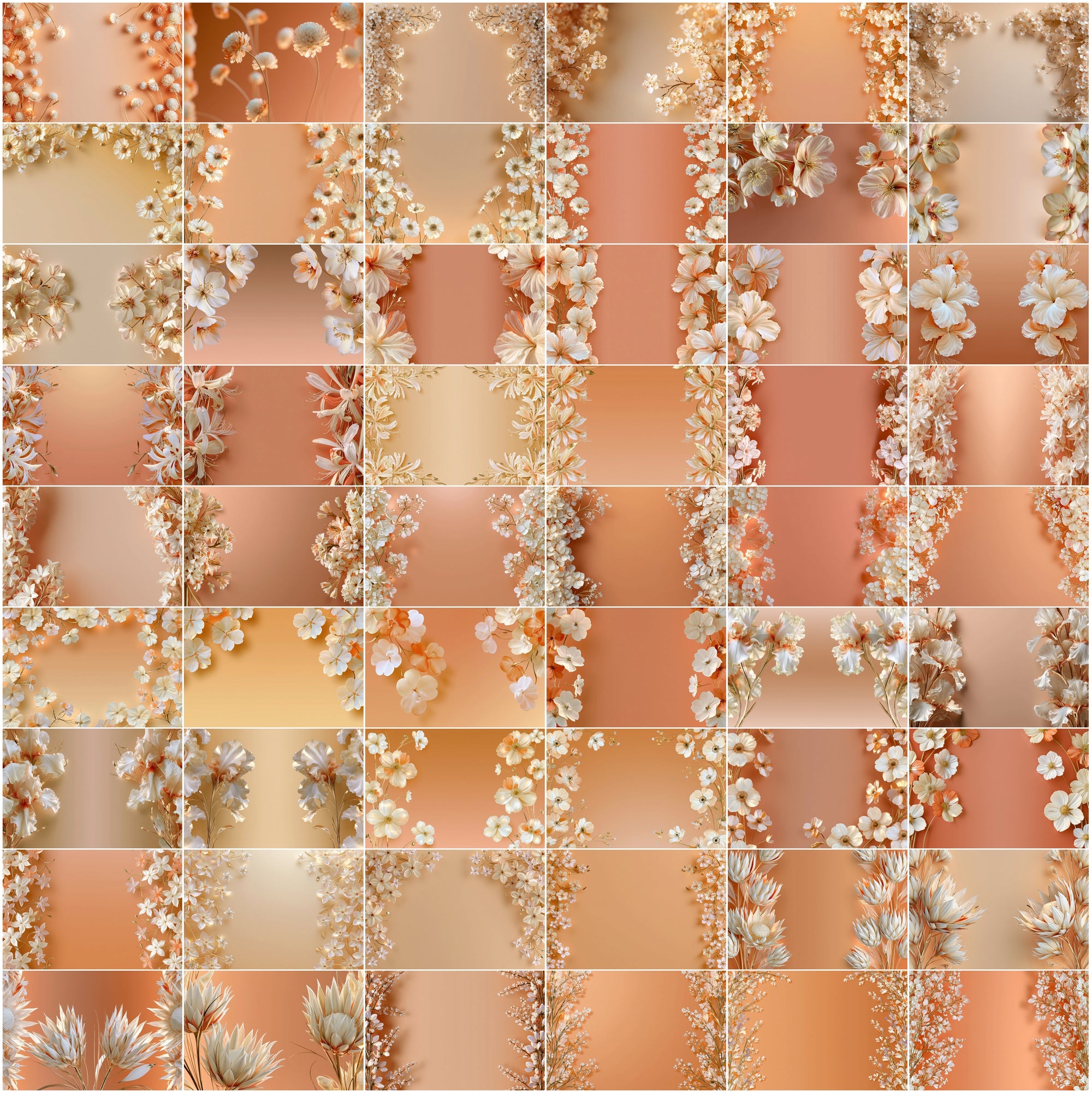 640 Floral Background Images, Elegant Flower JPG Bundle for Invitations, Branding, Scrapbooking & Commercial Use