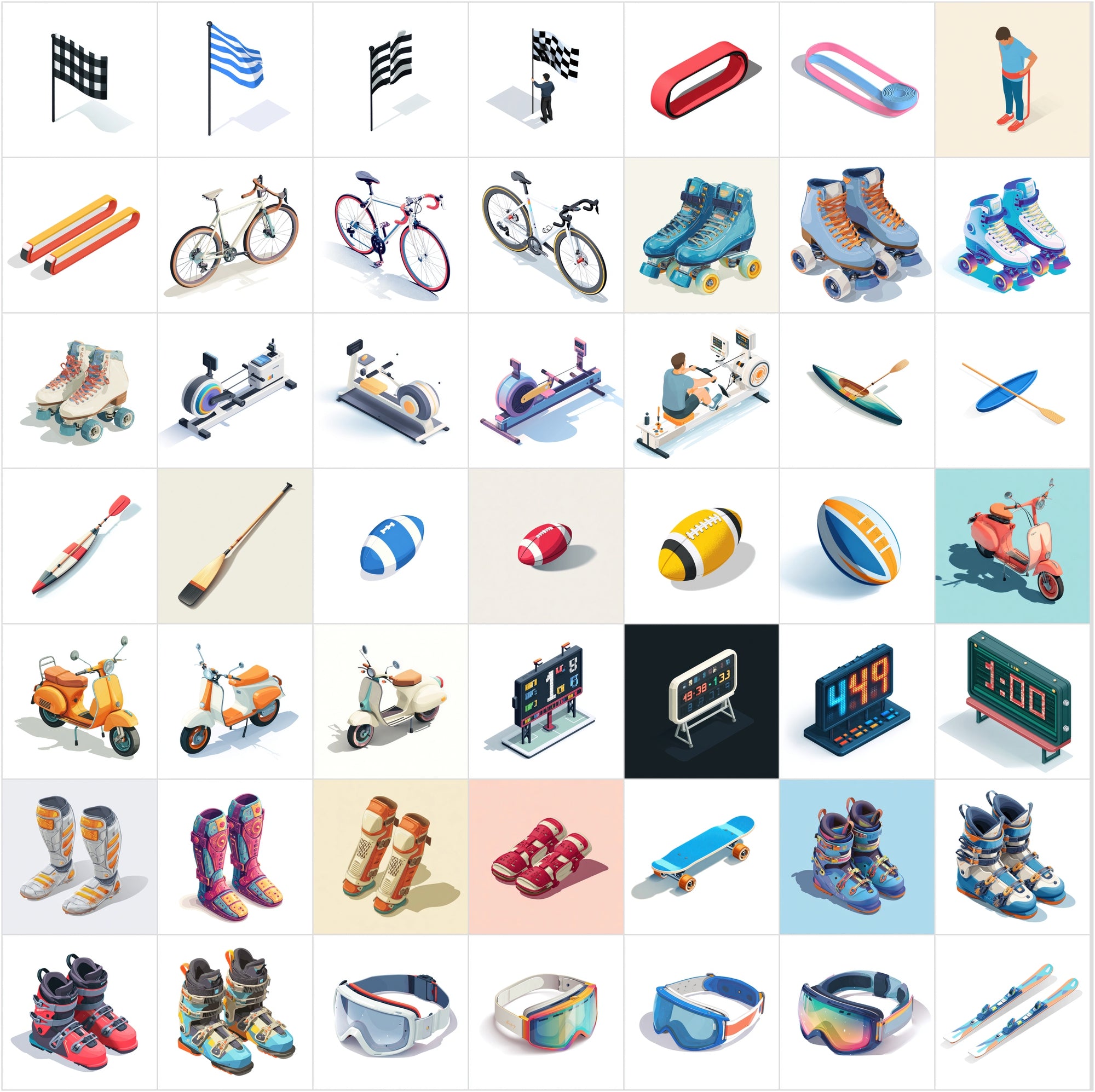 400 Isometric Sports & Fitness Illustrations