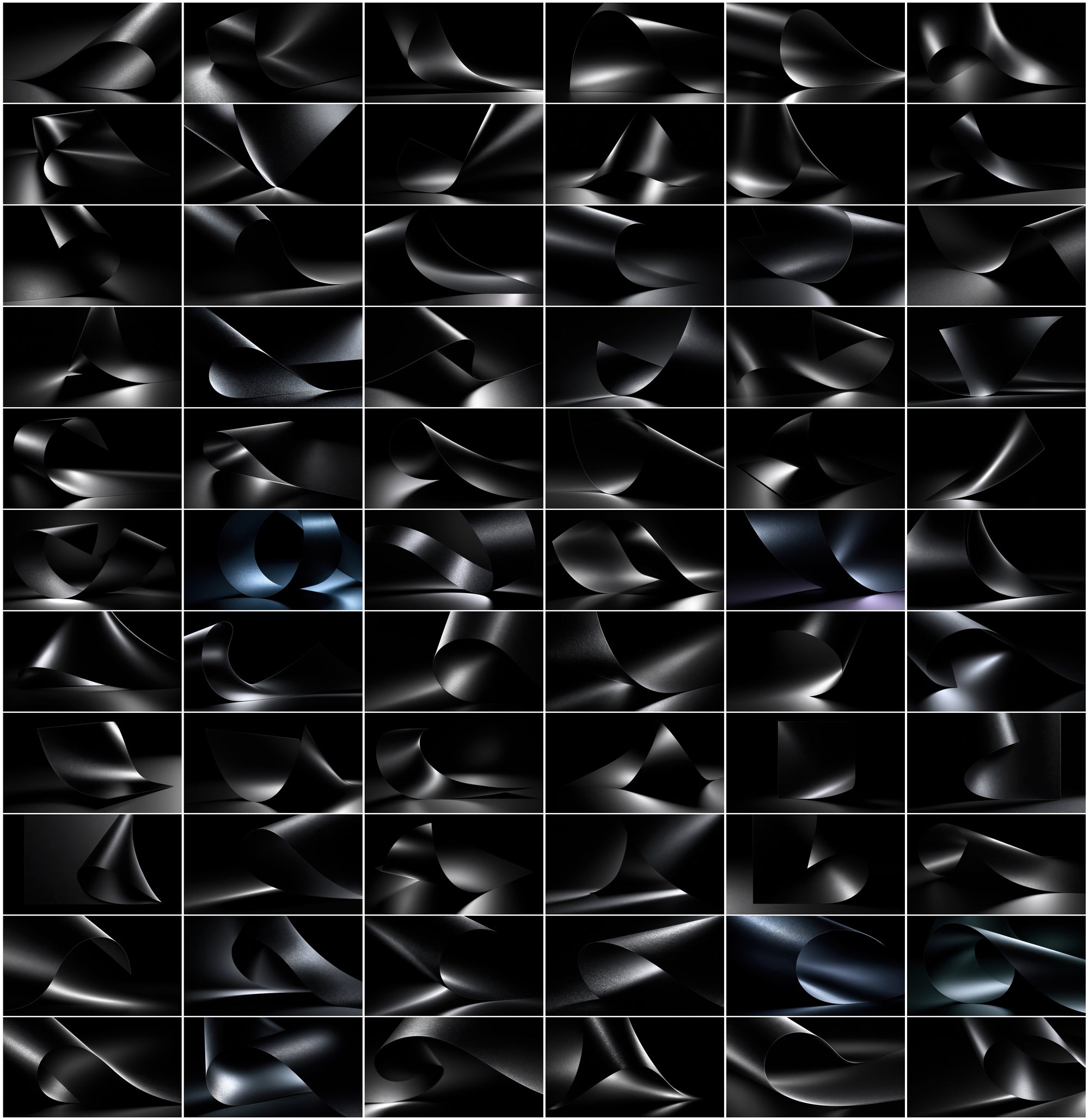 780 Black Paper Curl Backgrounds, Dark Minimal JPG Bundle, Commercial License