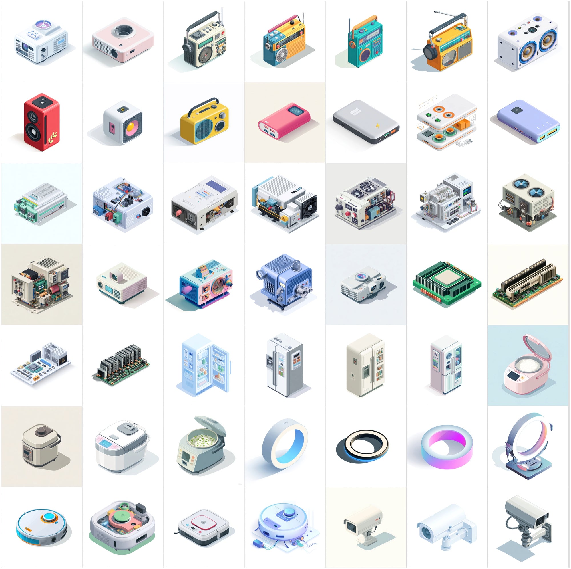 434 Isometric Electronics Illustrations
