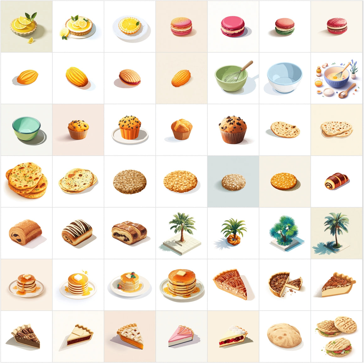 396 Isometric Bakery Clipart Bundle