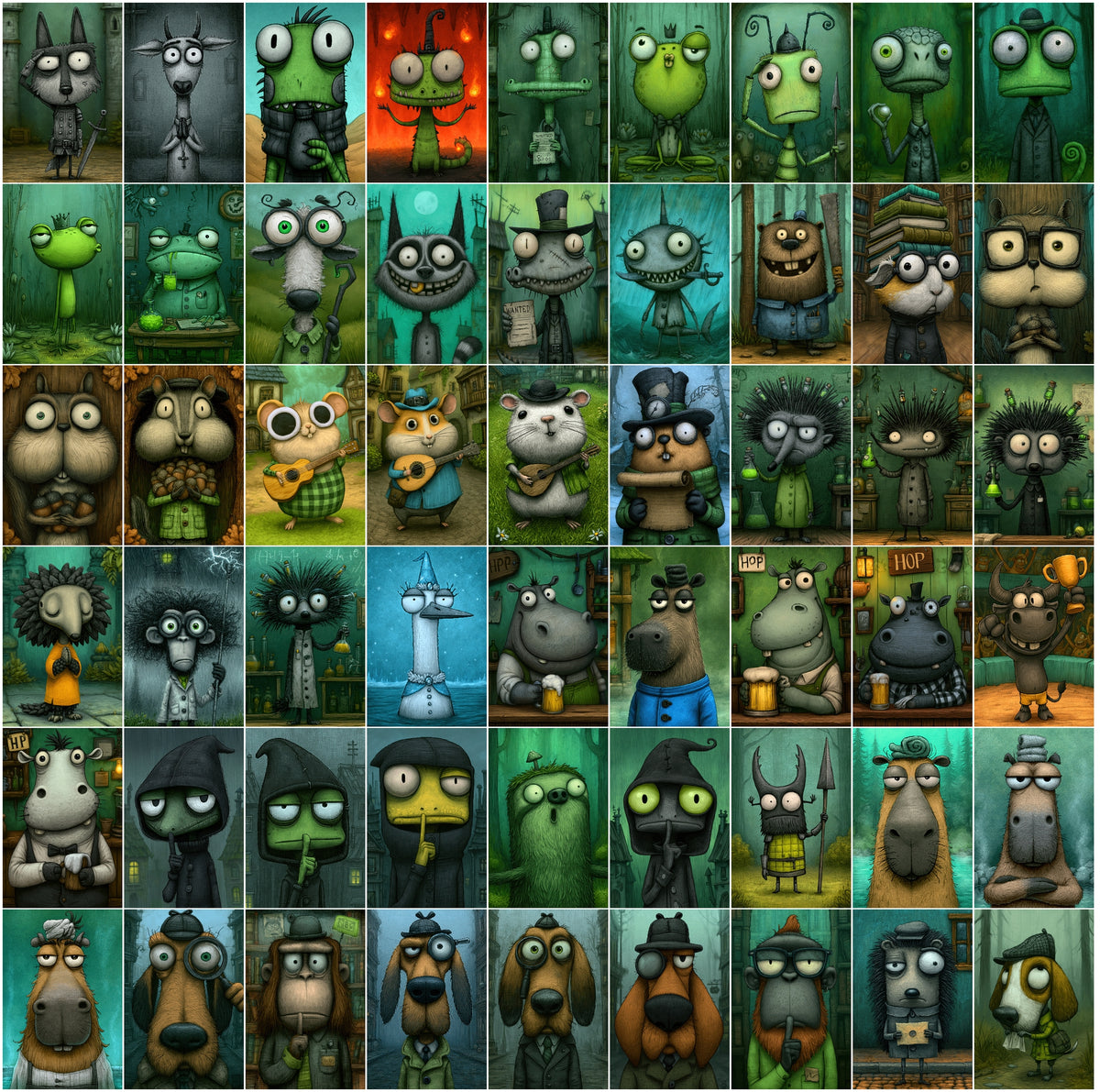 640 Animal Images Bundle – High-Res JPG Animal Art, Illustrations & Portraits with Commercial License for Print, POD & Digital Use