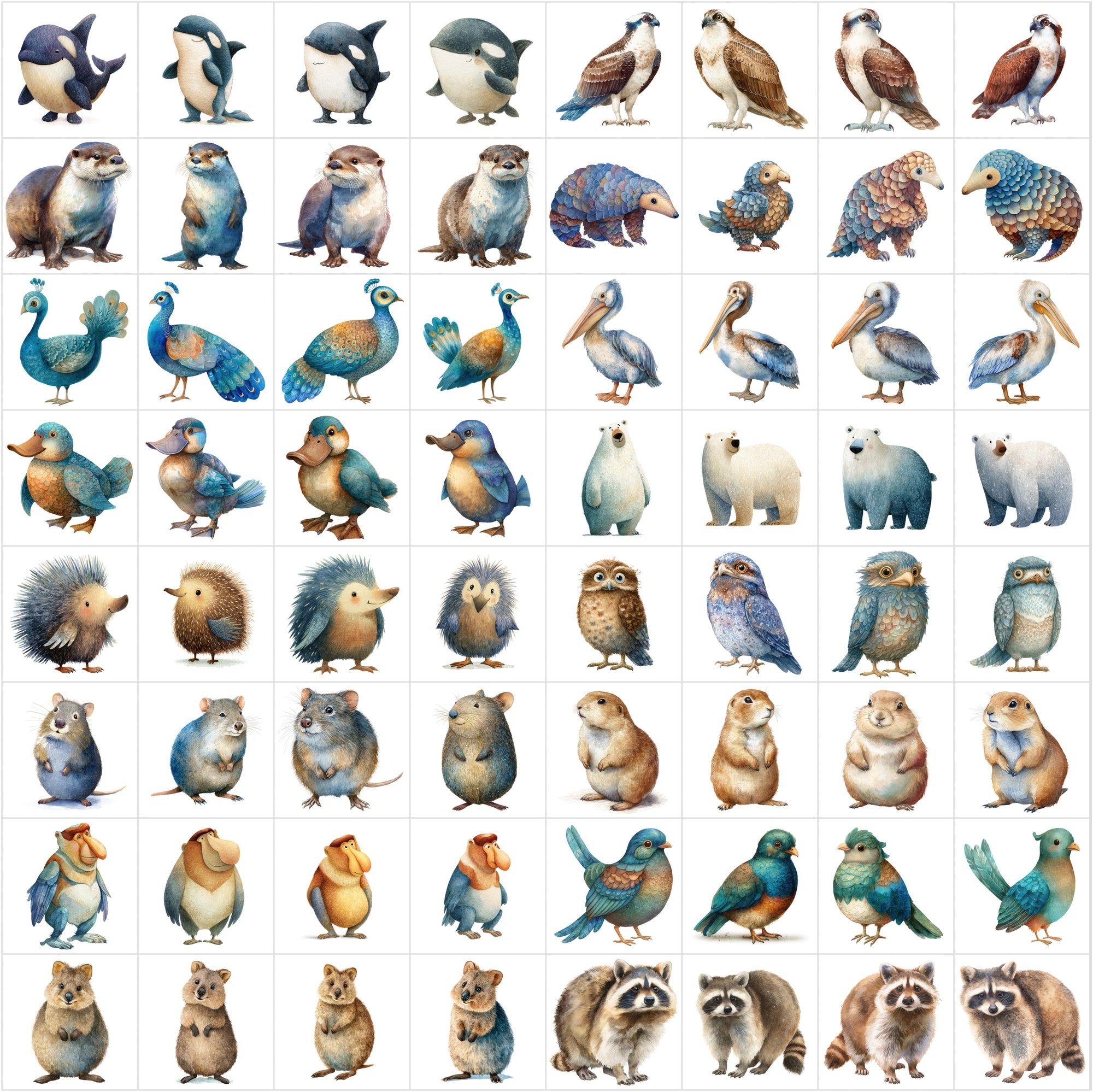 600 Storybook Watercolor Animals