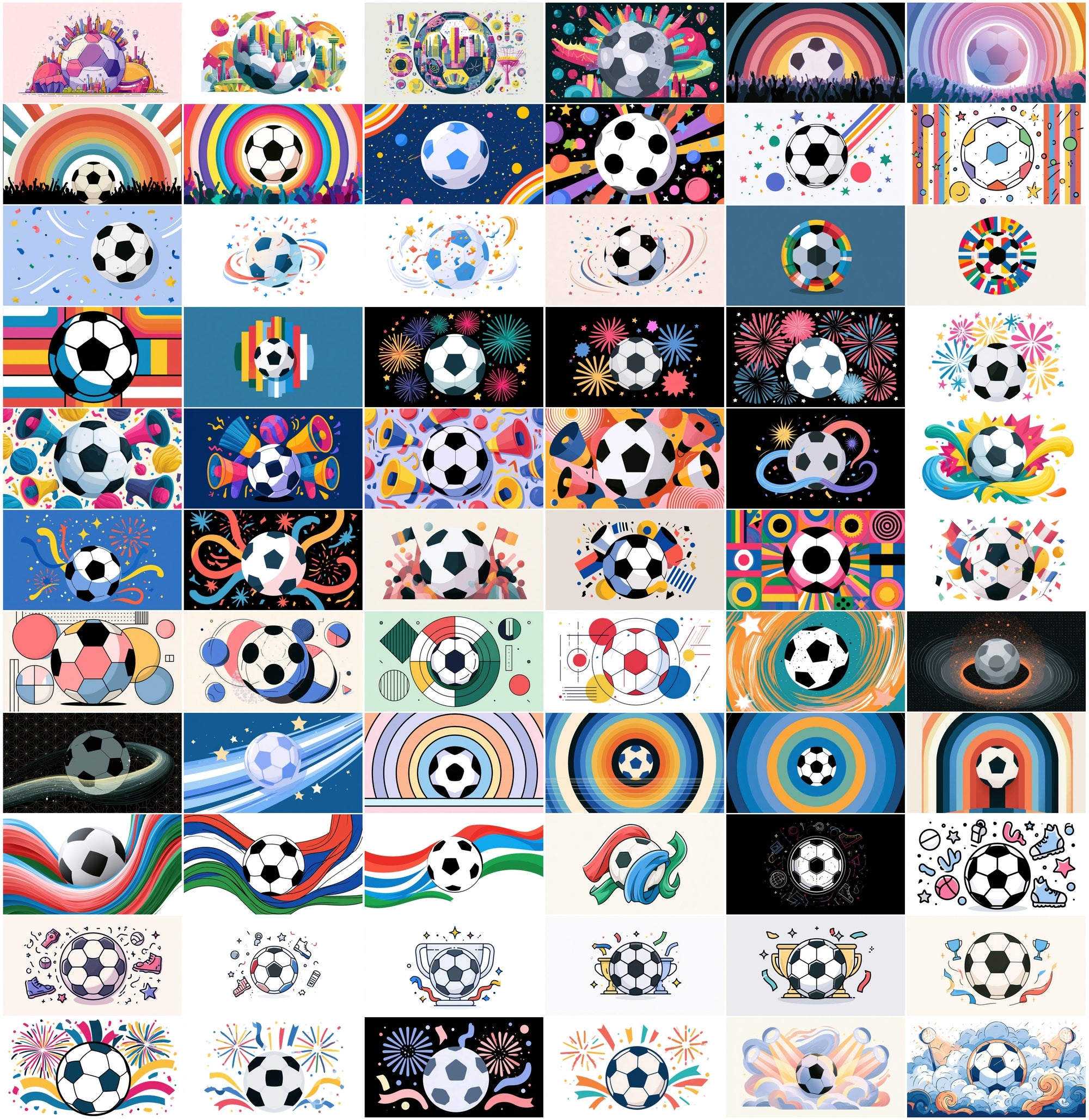 635 Soccer Ball Abstract Backgrounds Bundle | World Cup 2026 Inspired JPG Graphics