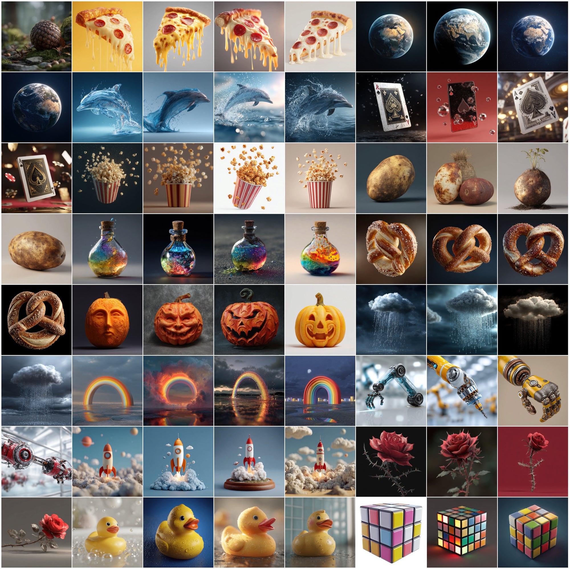 625 3D Clipart Images Bundle — Objects, Characters, Food, Nature and More — 4000x4000 JPG Digital Download