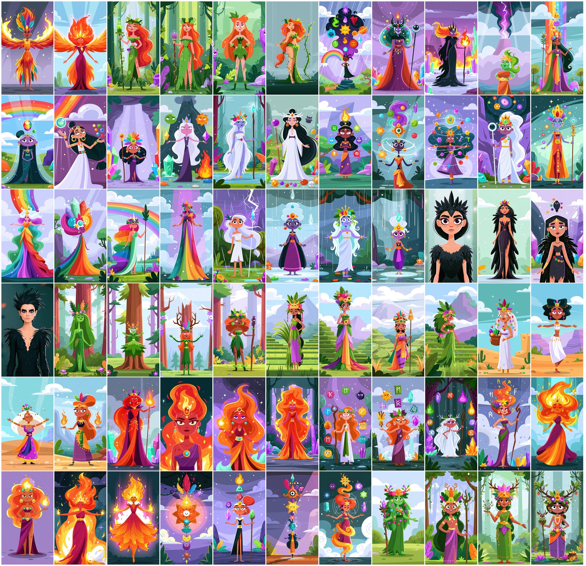 Elemental Goddess AI Art Bundle - 615 Fantasy Digital Images, Commercial Use, High-Res JPG