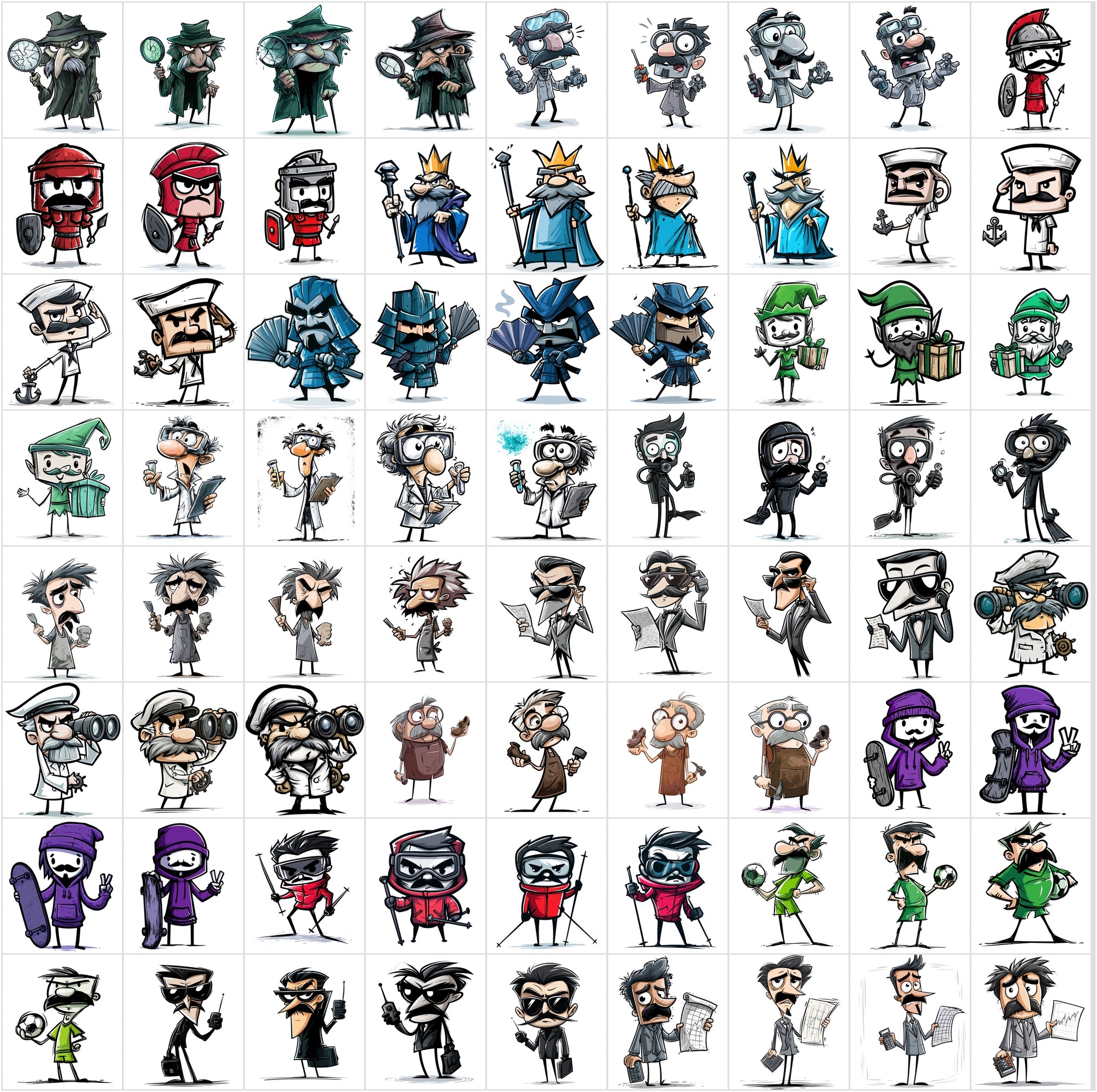630 Funny Animal Cartoon Clipart Bundle, Cute Character JPG Images