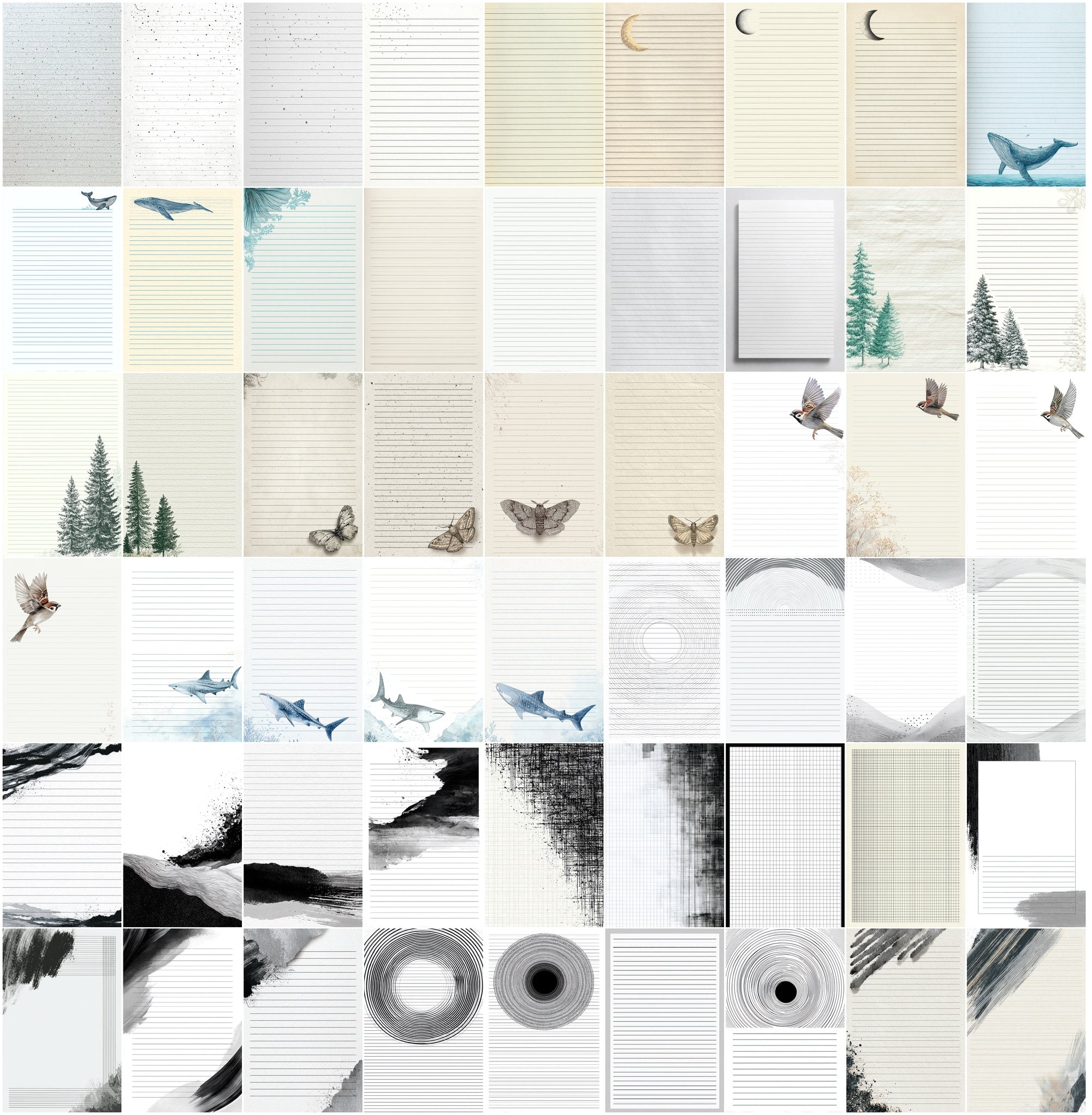 636 Decorative Lined Paper Designs — Boho, Vintage, Cottagecore, Modern Styles for Journals, Planners and Printables