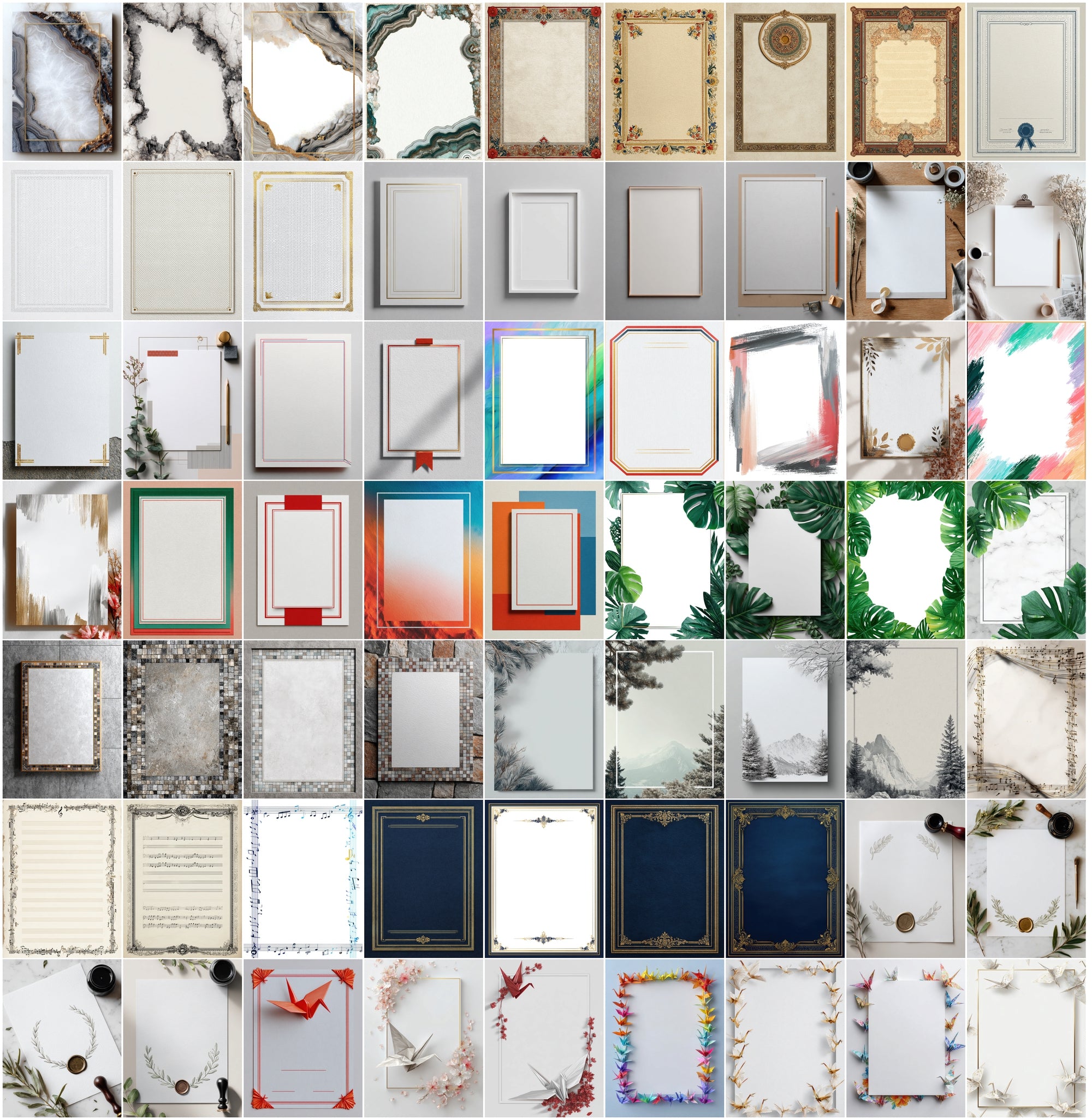 637 Blank Certificate Mockup Bundle, Commercial License, Gold Foil Borders, Vintage & Modern Designs, Printable Templates