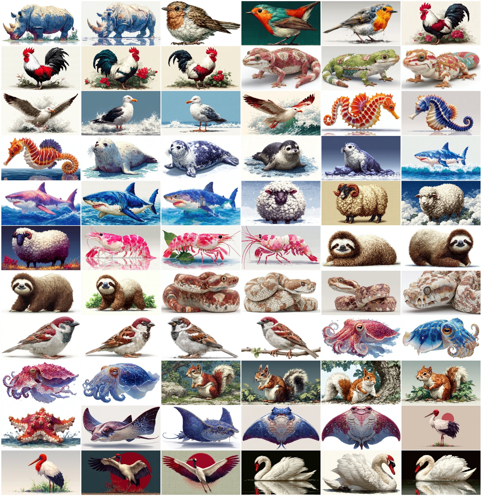 520 Pixel Art Animal Sprites Bundle – Commercial License, High-Resolution JPG Assets for Games, Prints & Creative Projects