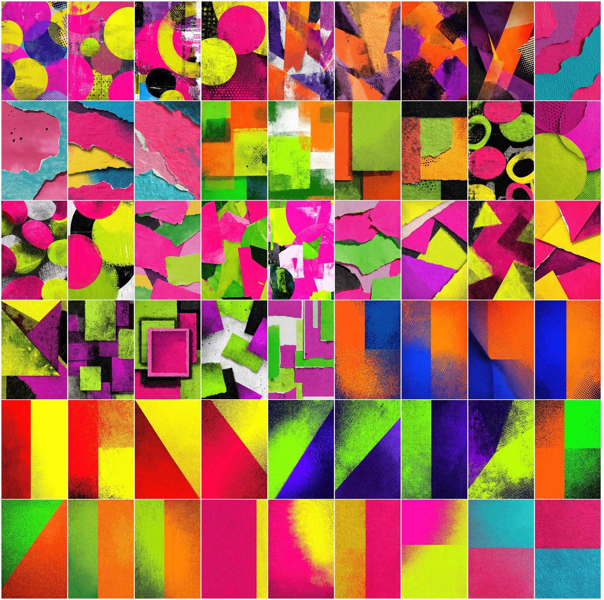 630 Retro Pop Art Backgrounds Bundle, Vintage Psychedelic & Comic Textures