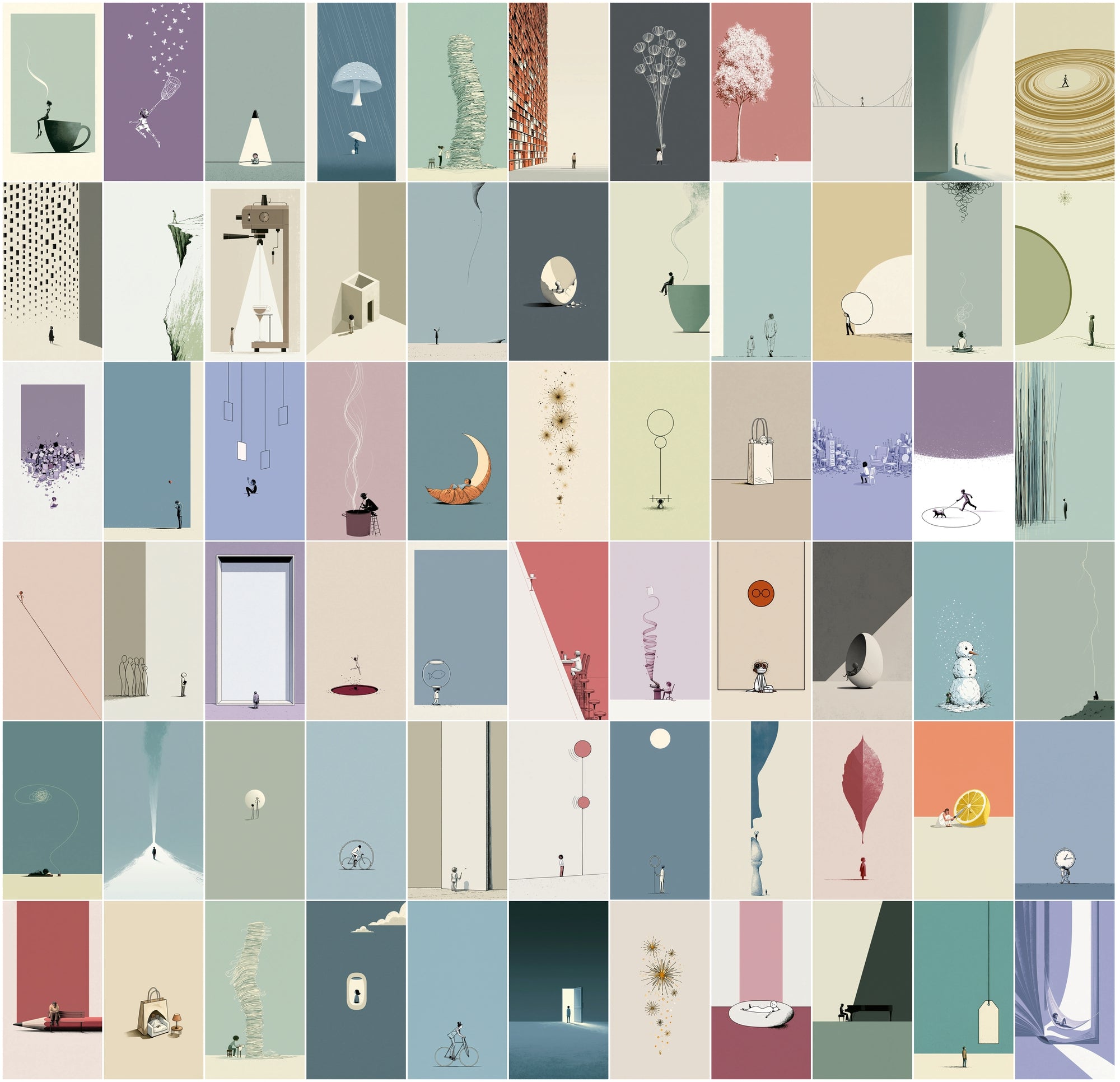 630 Minimalist Line Art Illustrations | Editorial Vertical Wall Art Bundle