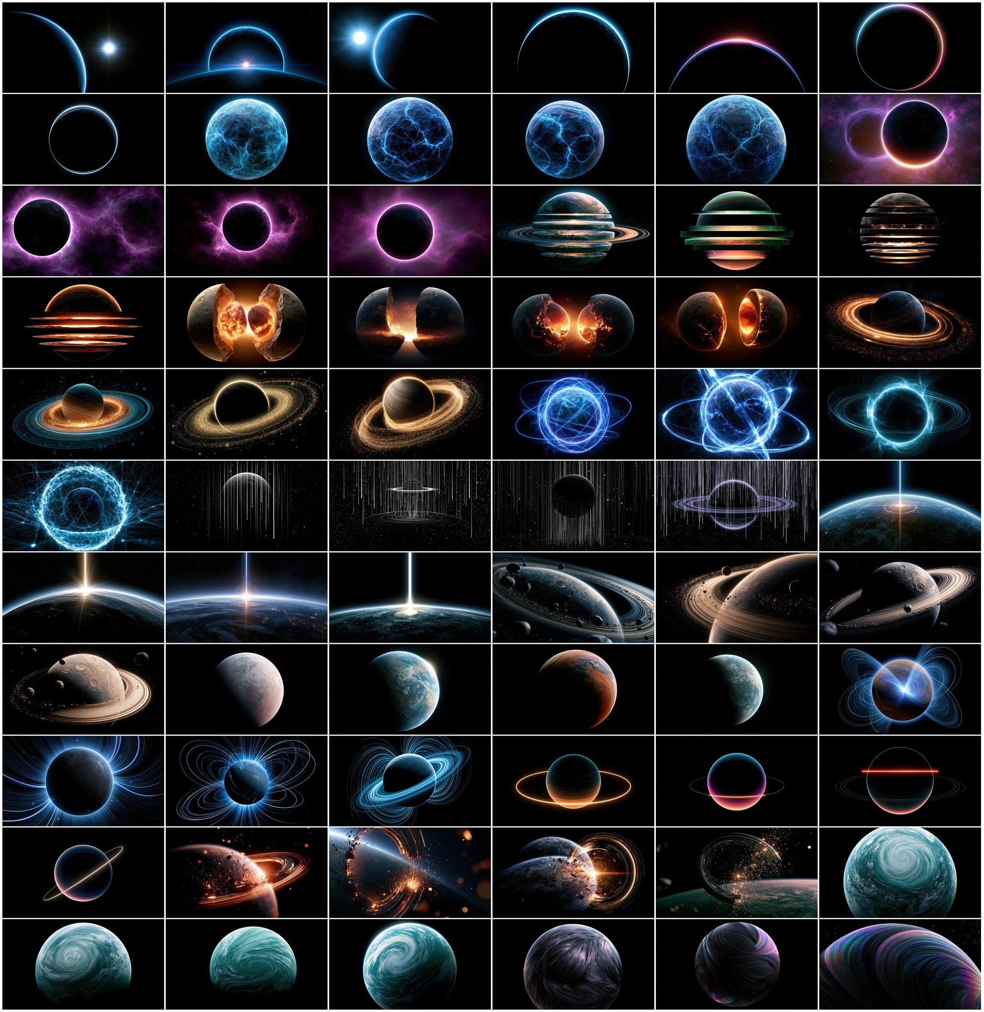 640 3D Planet Wallpapers | AMOLED Space Backgrounds Bundle