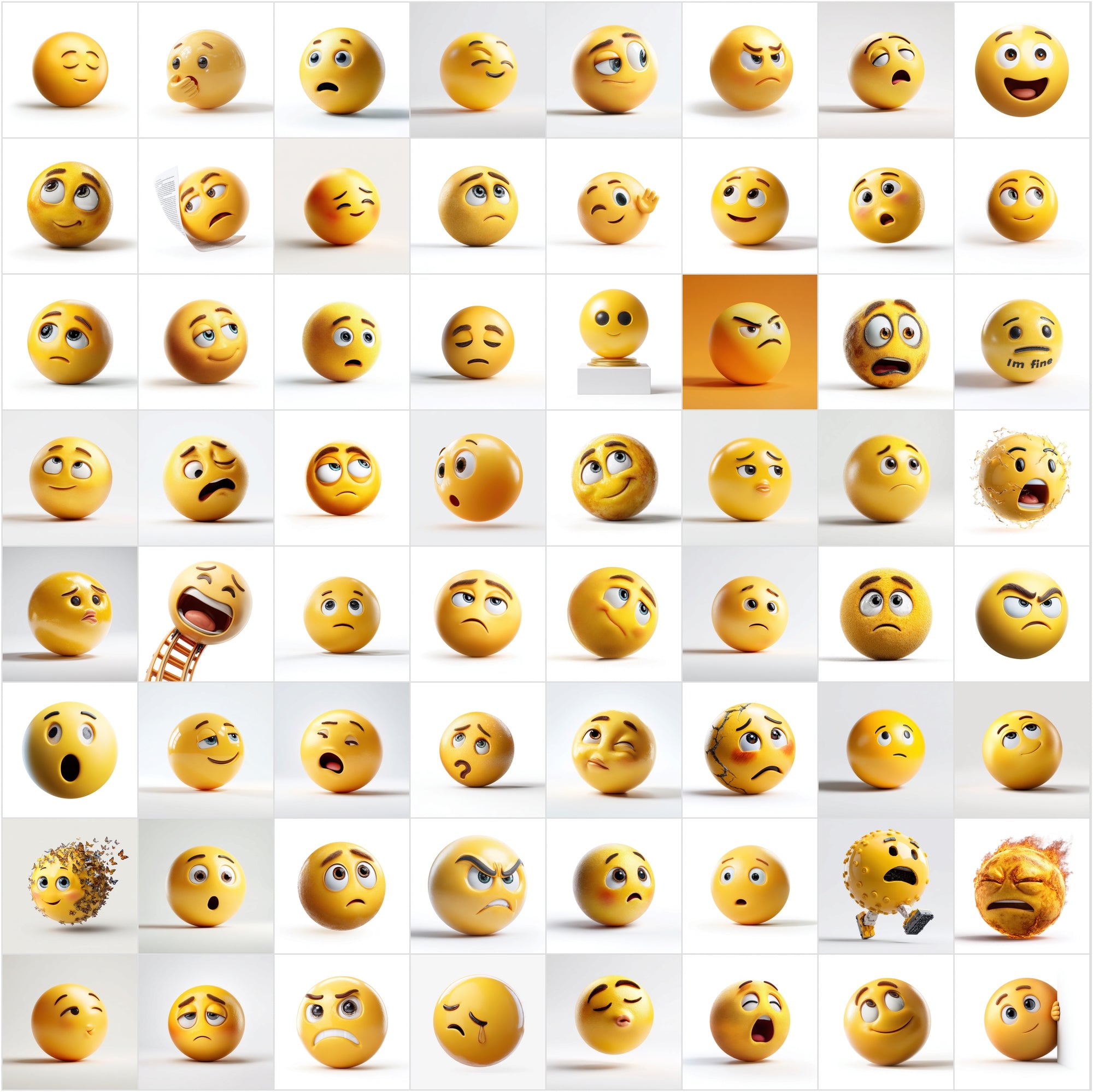 655 Emoji Face Clipart Images, Semi-Realistic Sphere Emoji