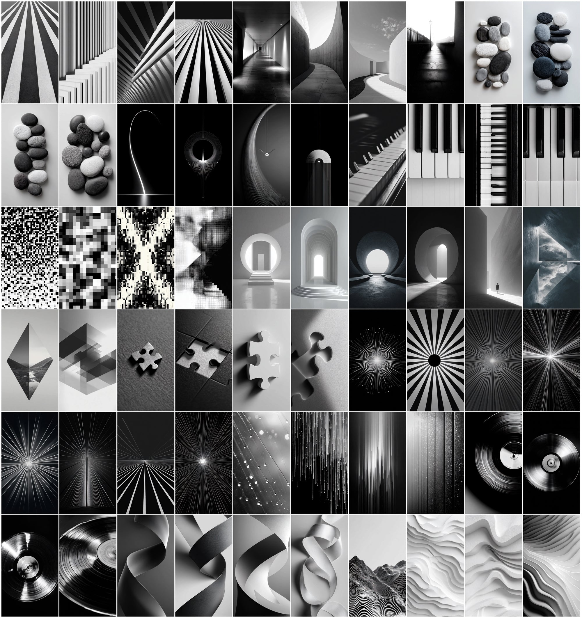 625 Minimal Monochrome Abstract Images | Modern Black & White Backgrounds