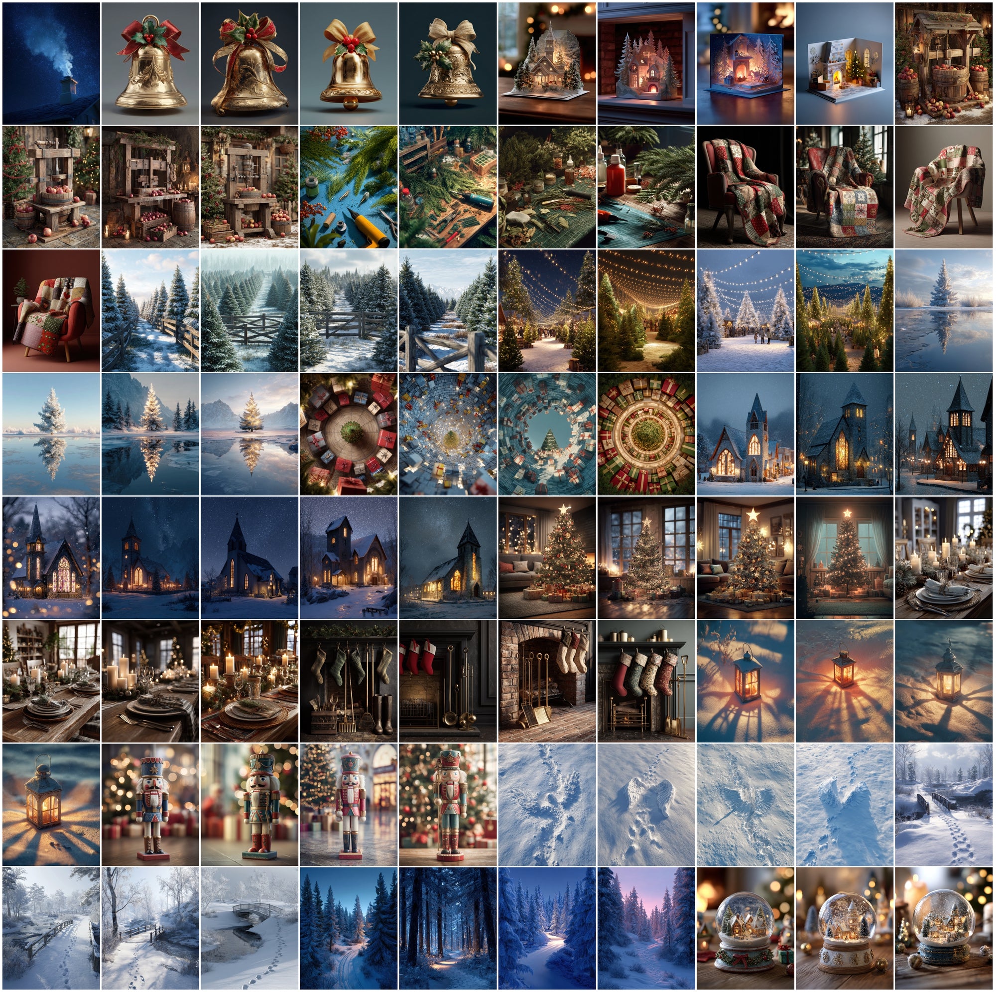 630 Christmas Images Bundle – 3D Cartoon Holiday Graphics, Commercial Use JPGs, Festive Winter Clipart Set