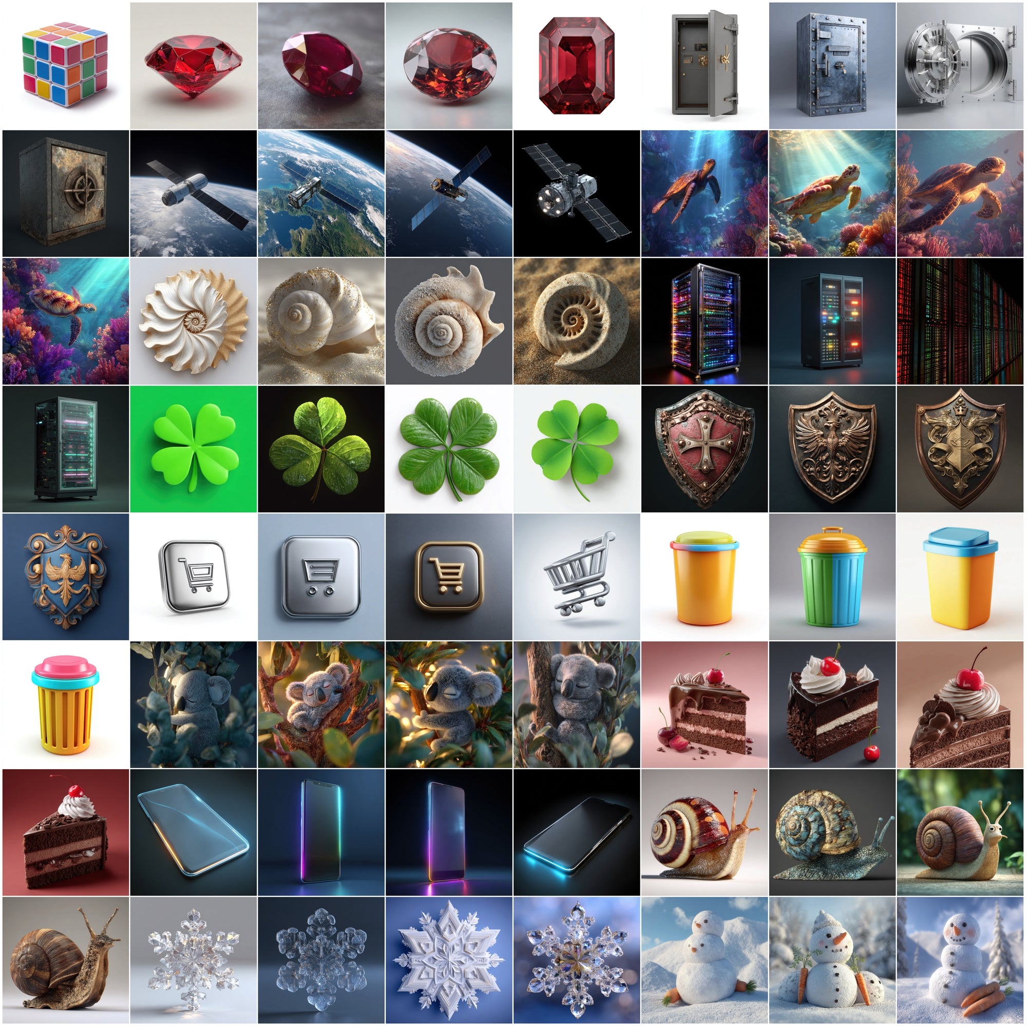625 3D Clipart Images Bundle — Objects, Characters, Food, Nature and More — 4000x4000 JPG Digital Download