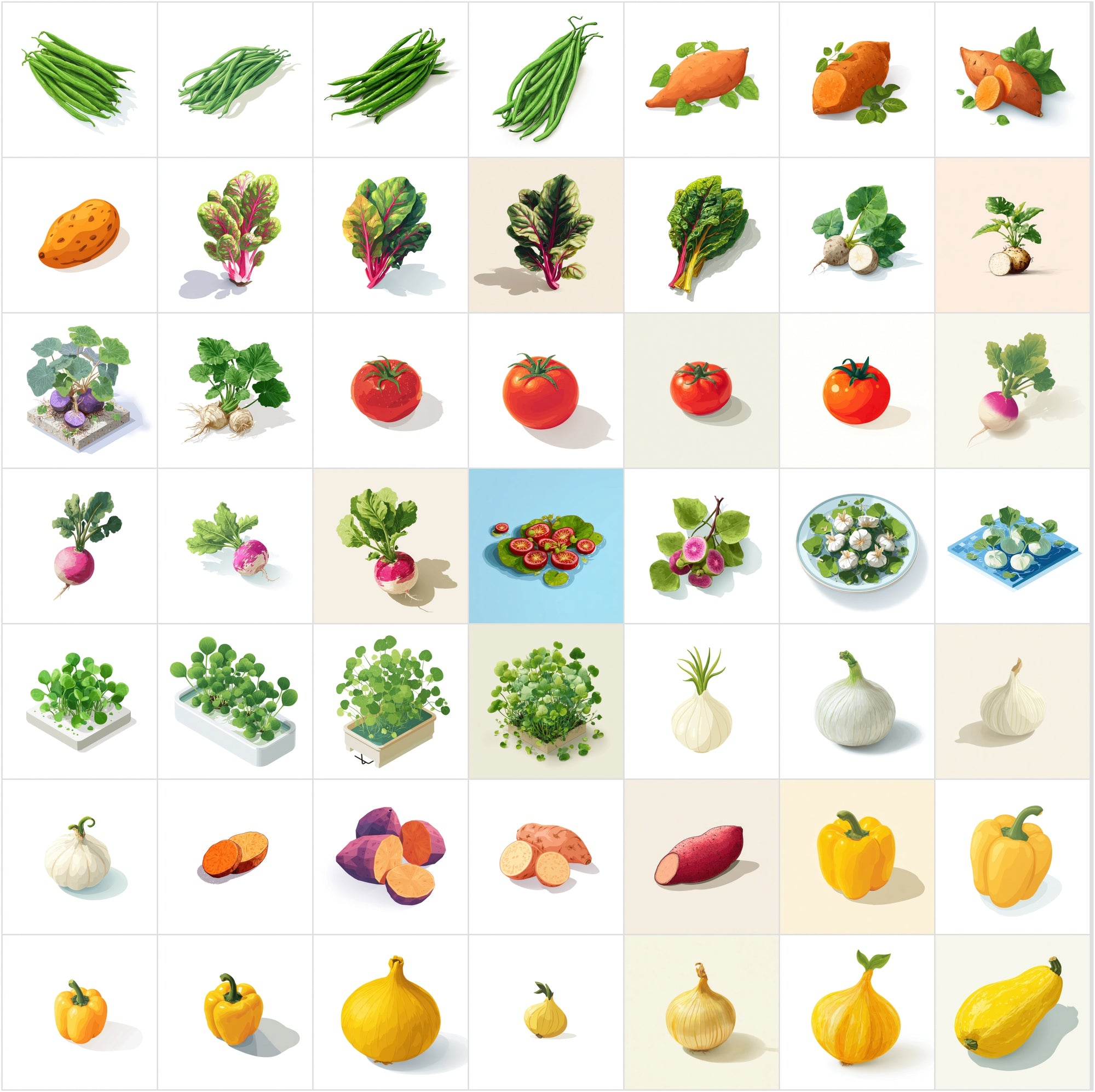 399 Isometric Vegetable Illustrations