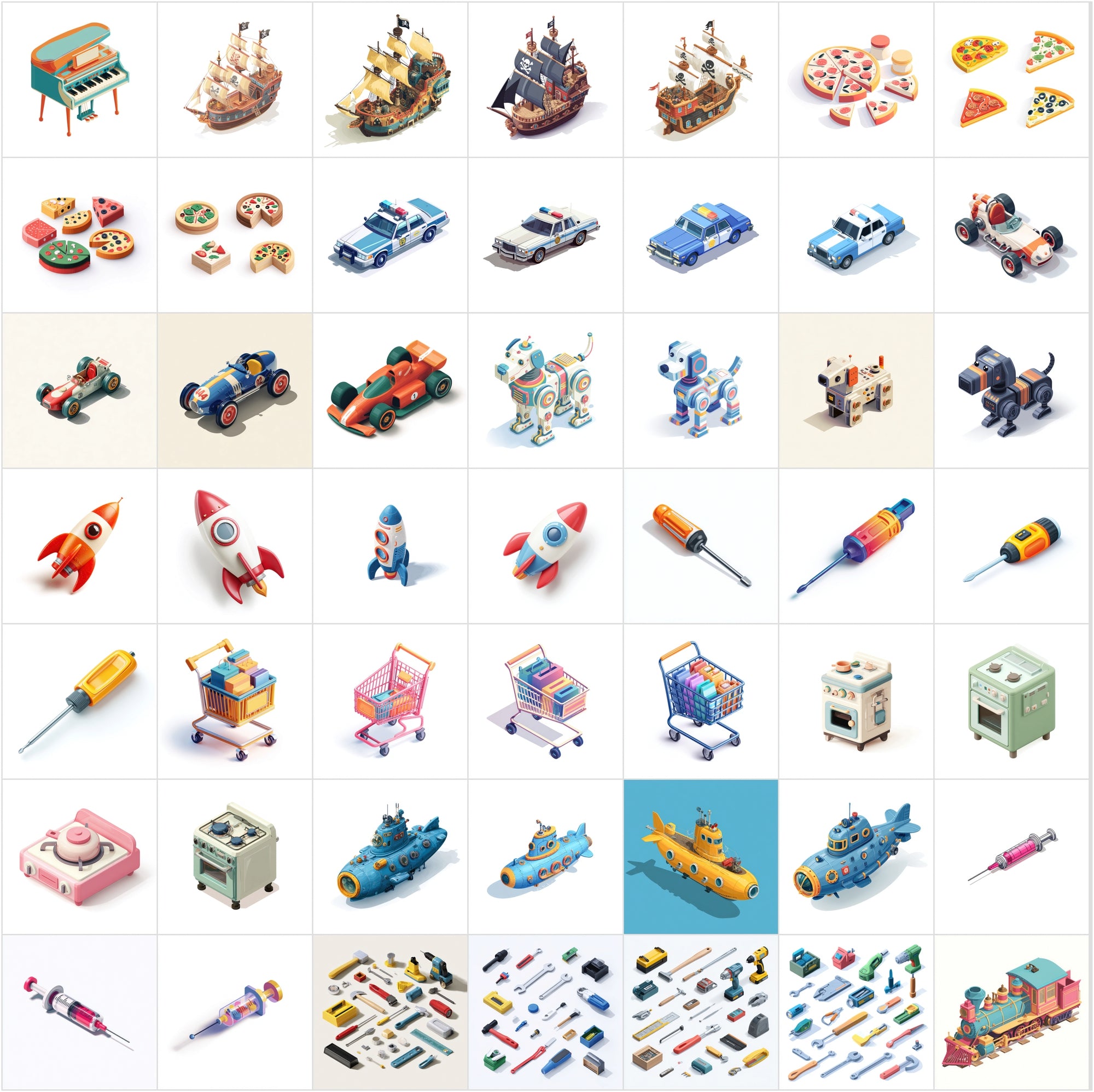 431 Isometric Toy Illustrations