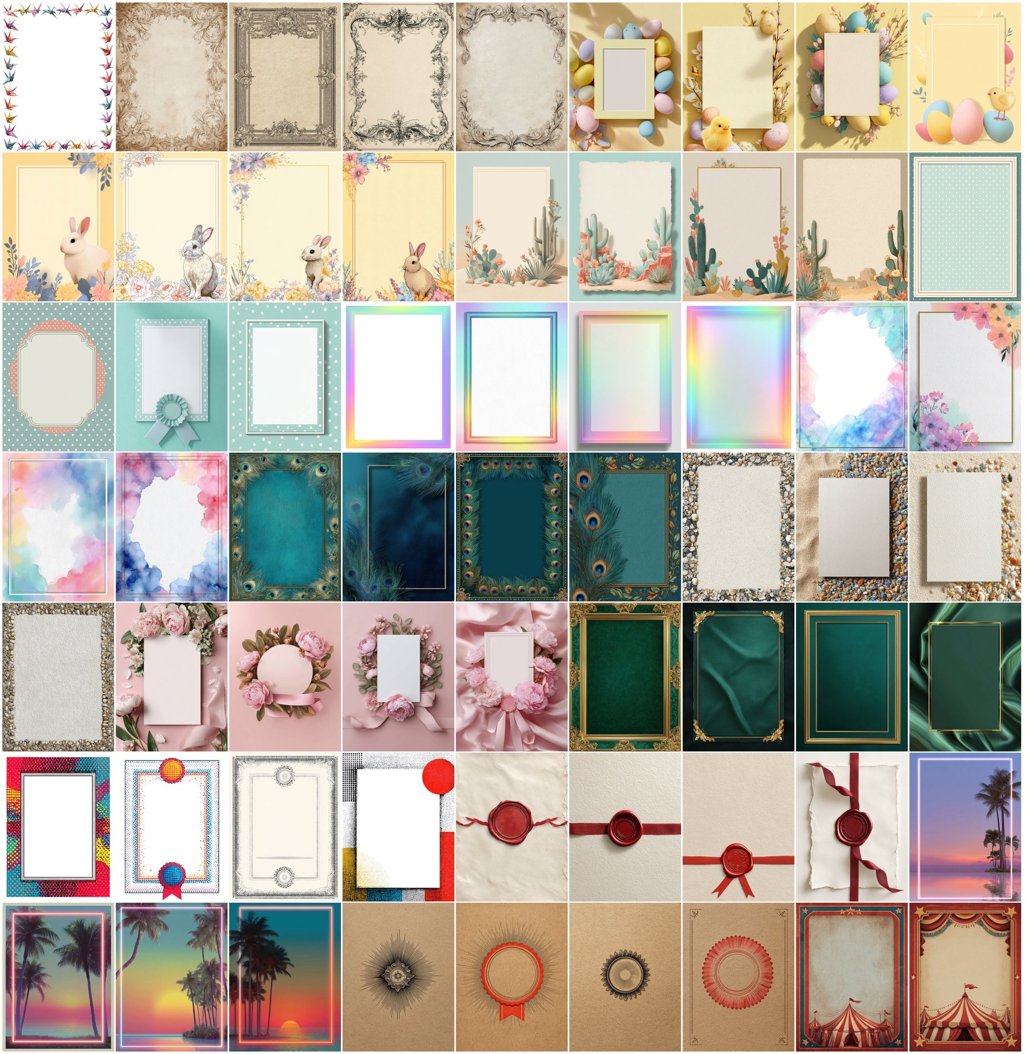 637 Blank Certificate Mockup Bundle, Commercial License, Gold Foil Borders, Vintage & Modern Designs, Printable Templates