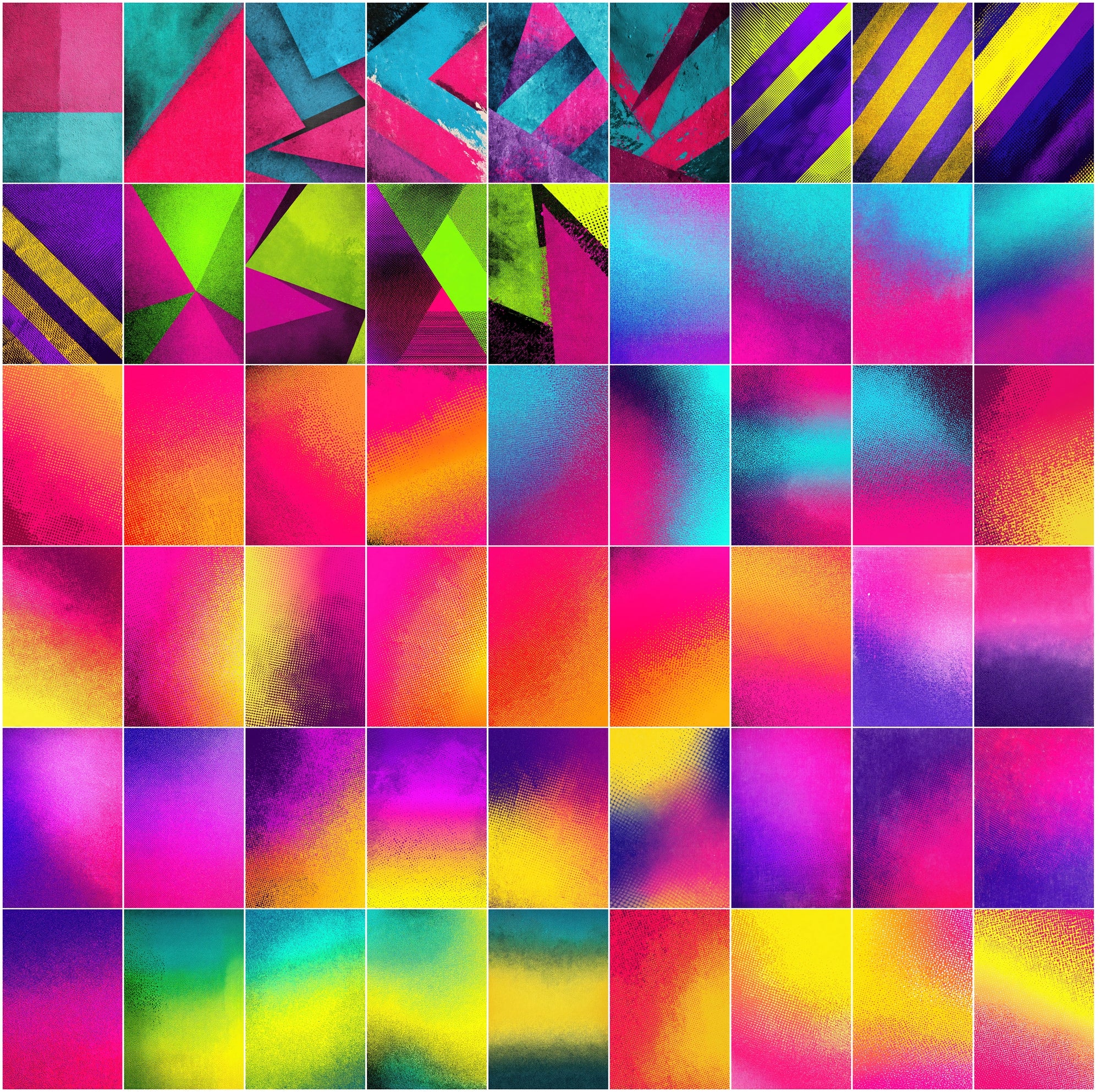 630 Retro Pop Art Backgrounds Bundle, Vintage Psychedelic & Comic Textures