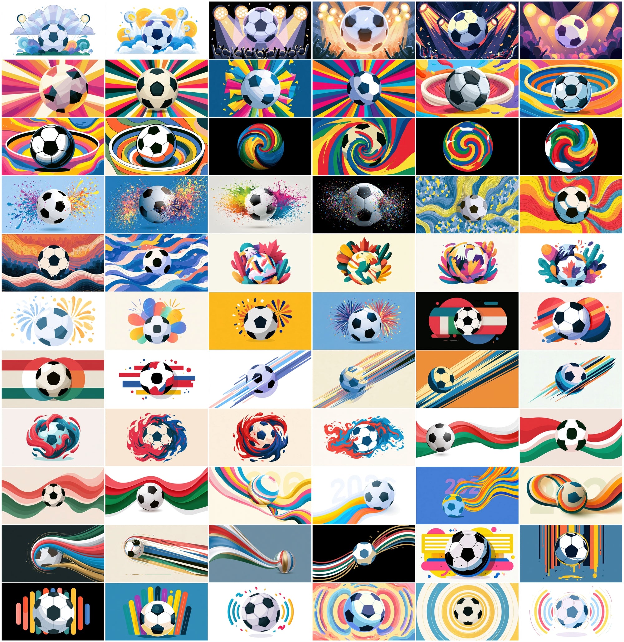 635 Soccer Ball Abstract Backgrounds Bundle | World Cup 2026 Inspired JPG Graphics