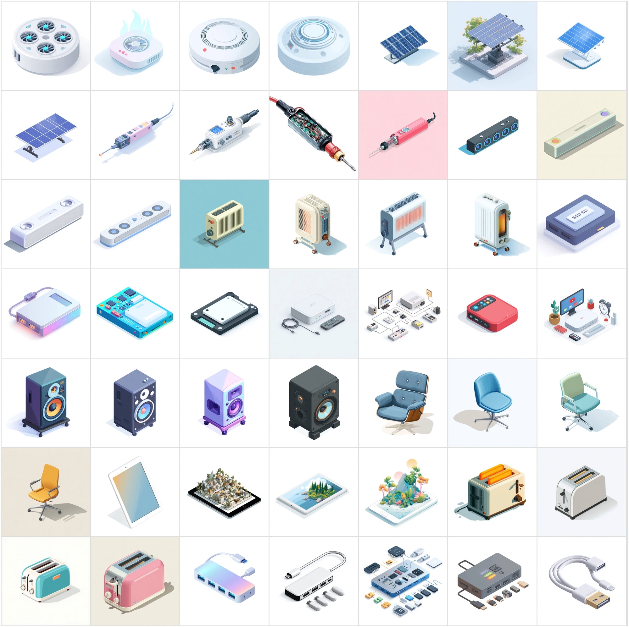434 Isometric Electronics Illustrations