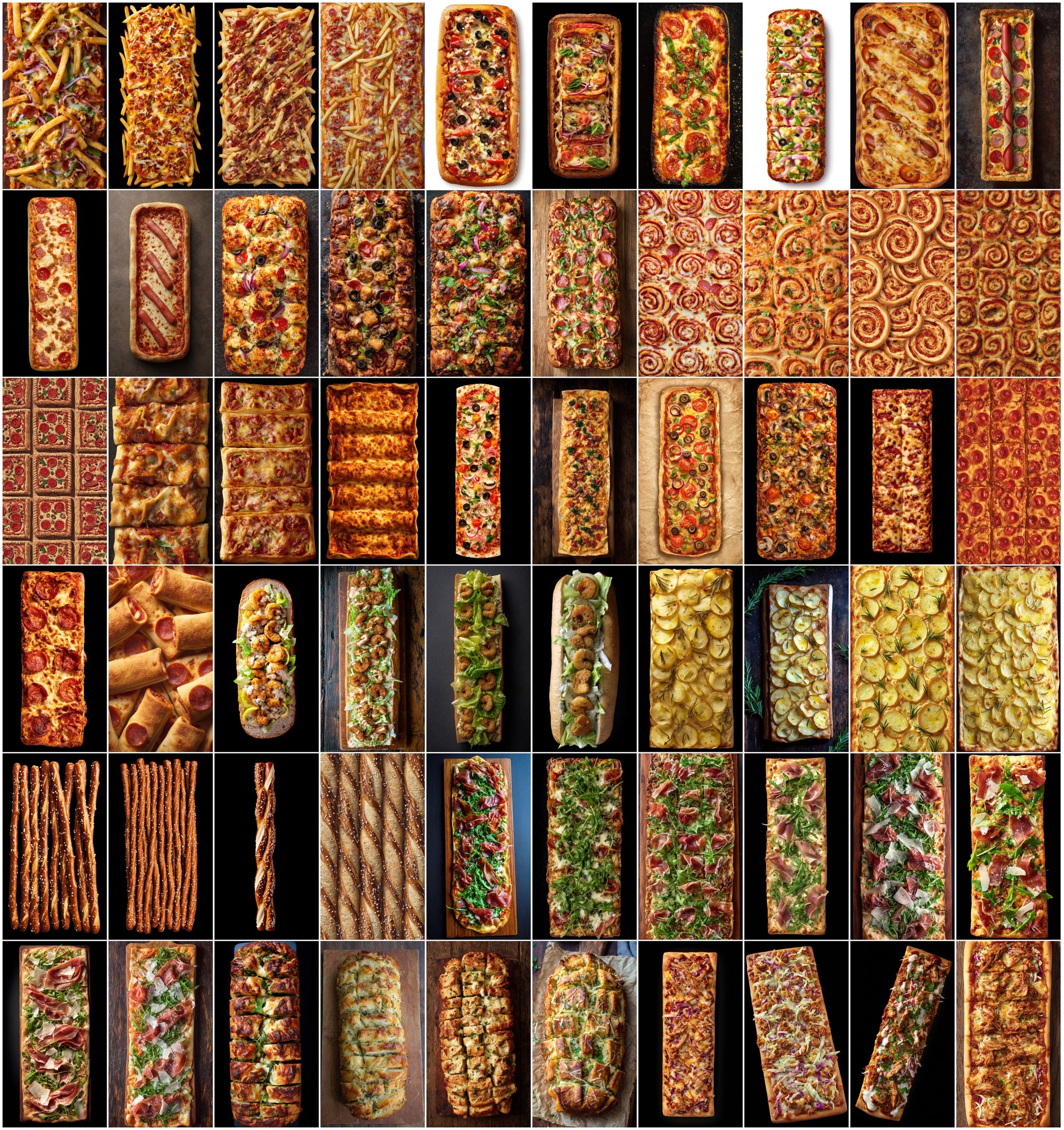 630 Realistic Food Images Bundle | Pizza, Pasta, Sandwiches & More | 9:16 Vertical Stock Photos