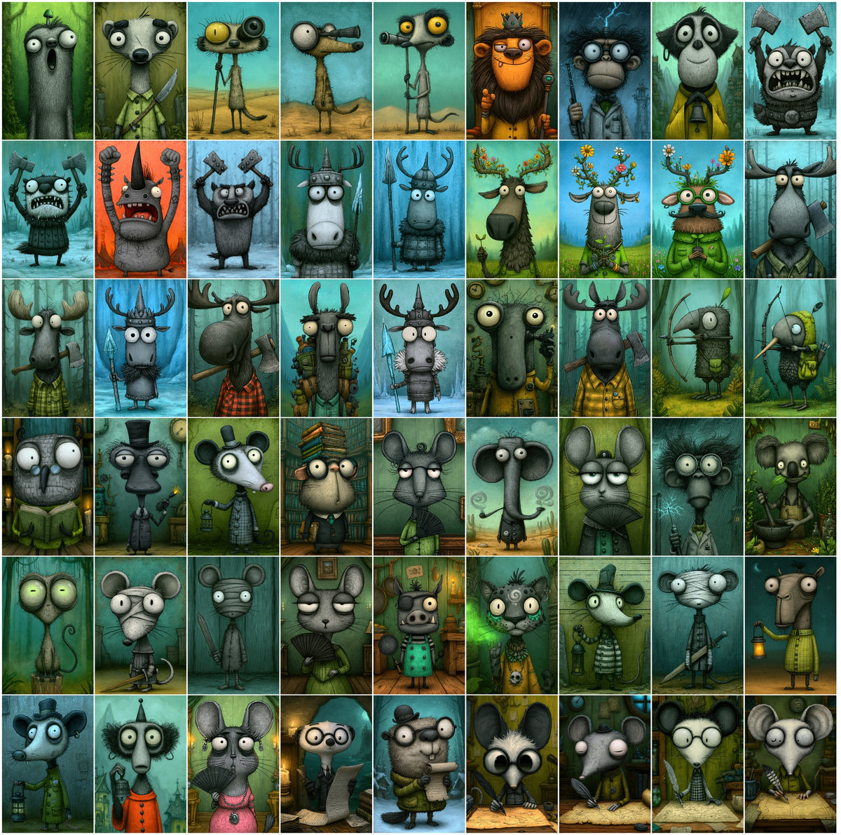 640 Animal Images Bundle – High-Res JPG Animal Art, Illustrations & Portraits with Commercial License for Print, POD & Digital Use