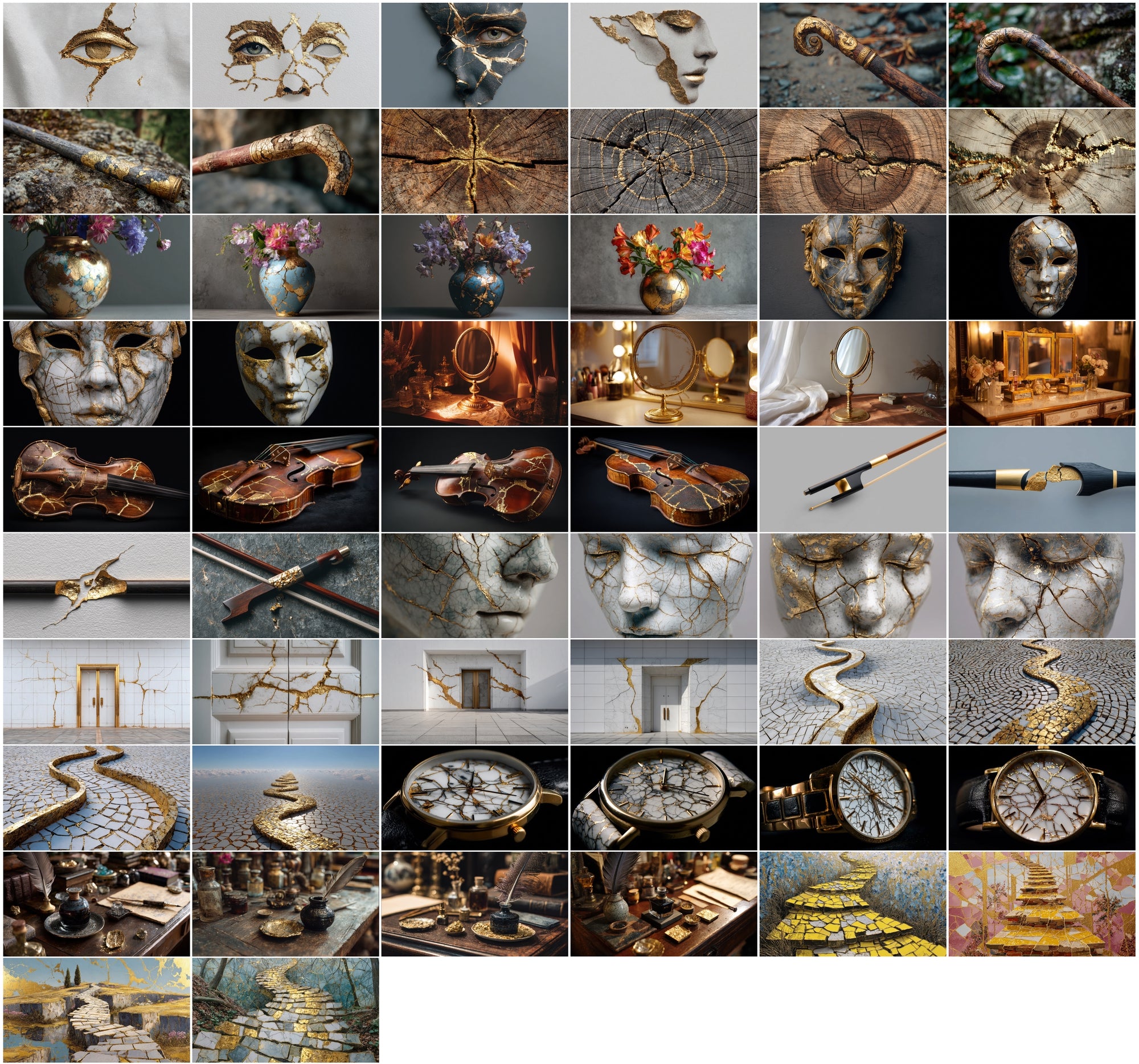 518 Gold Kintsugi Art Images | Commercial License | High Resolution JPG | Healing Metaphor Graphics