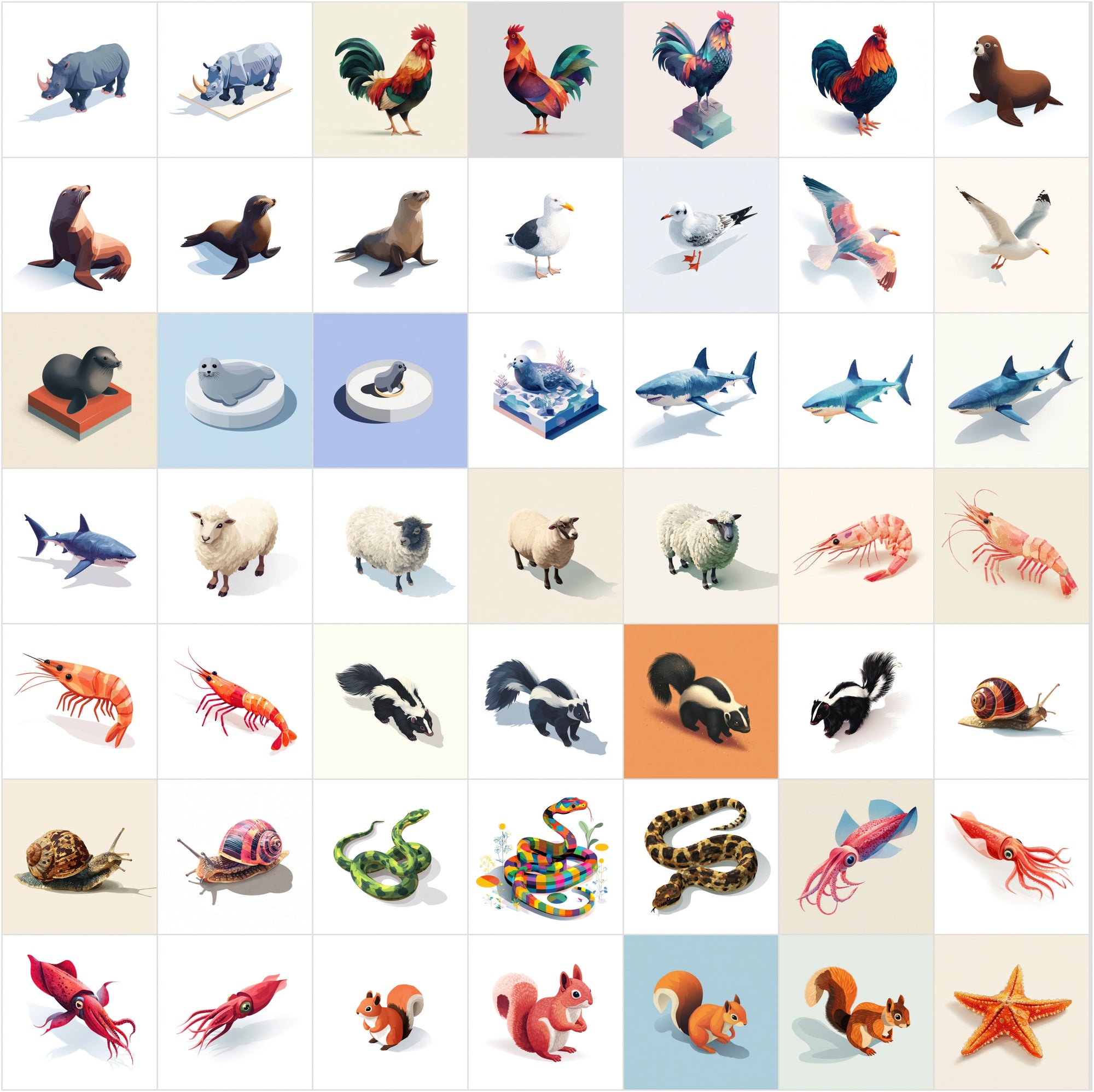 443 Isometric Animal Illustrations