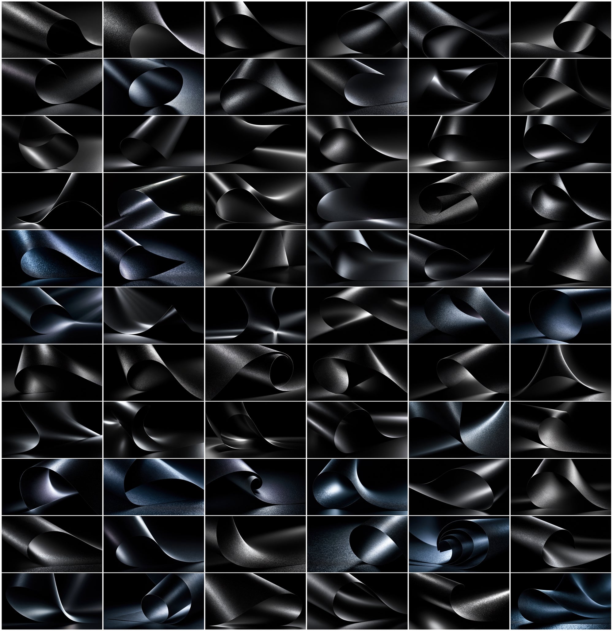 780 Black Paper Curl Backgrounds, Dark Minimal JPG Bundle, Commercial License