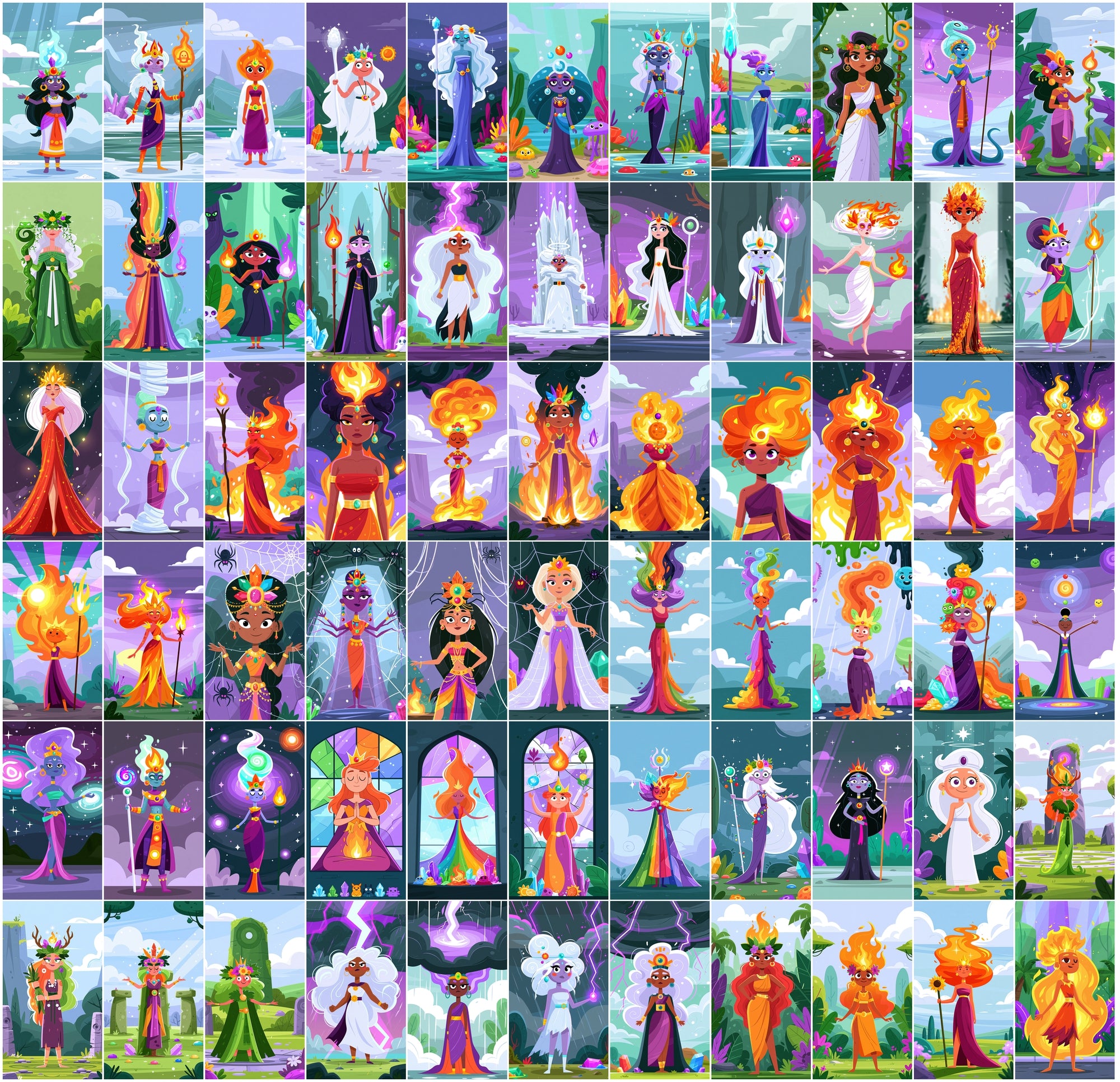 Elemental Goddess AI Art Bundle - 615 Fantasy Digital Images, Commercial Use, High-Res JPG
