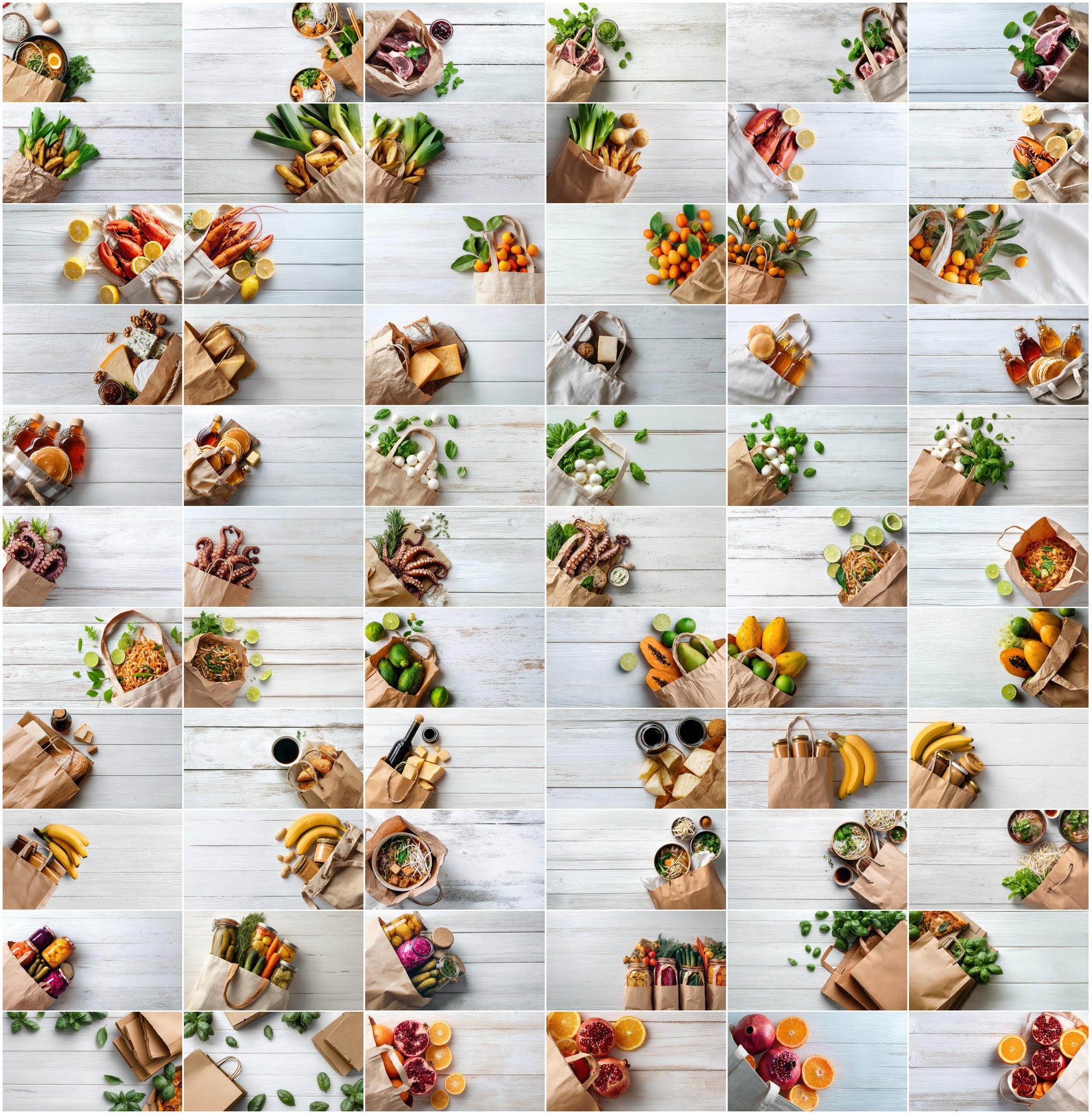 625 Top-View Hero Background Images for Food Brands
