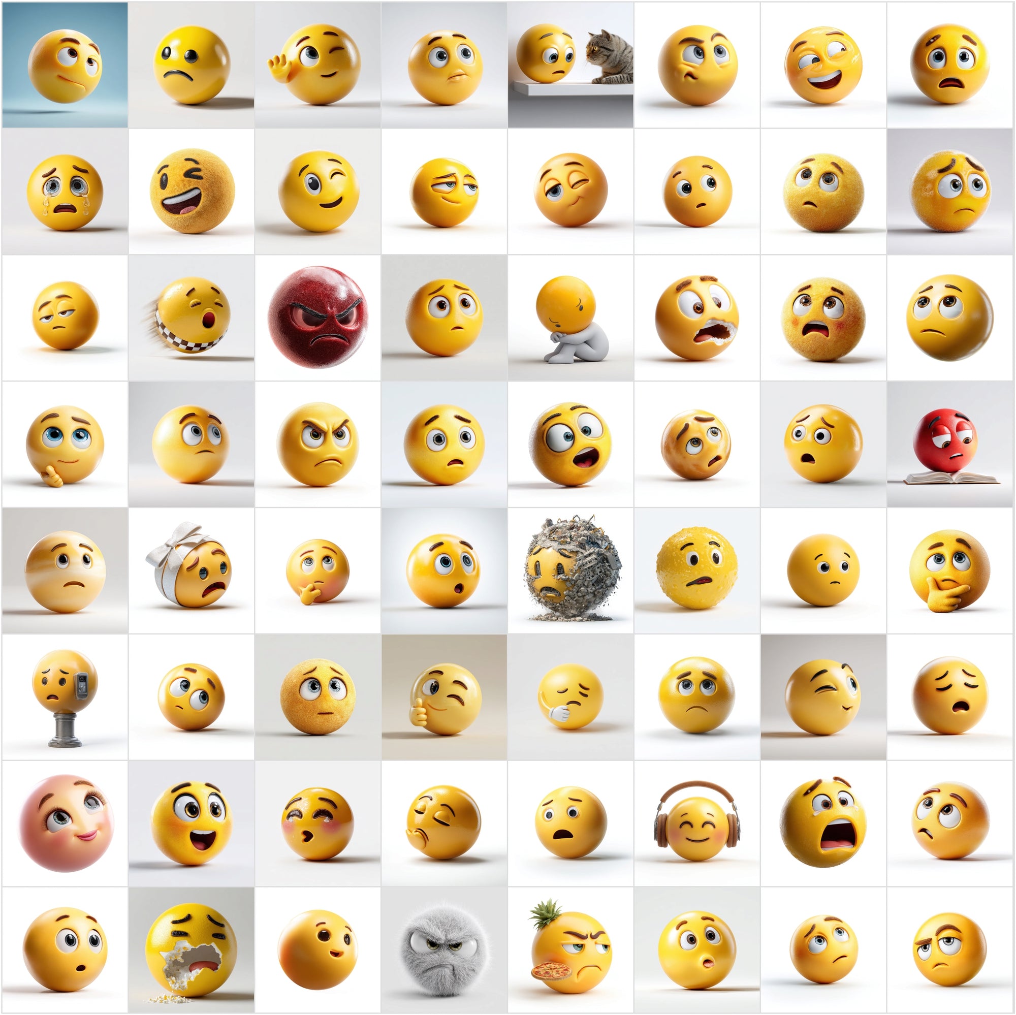 655 Emoji Face Clipart Images, Semi-Realistic Sphere Emoji