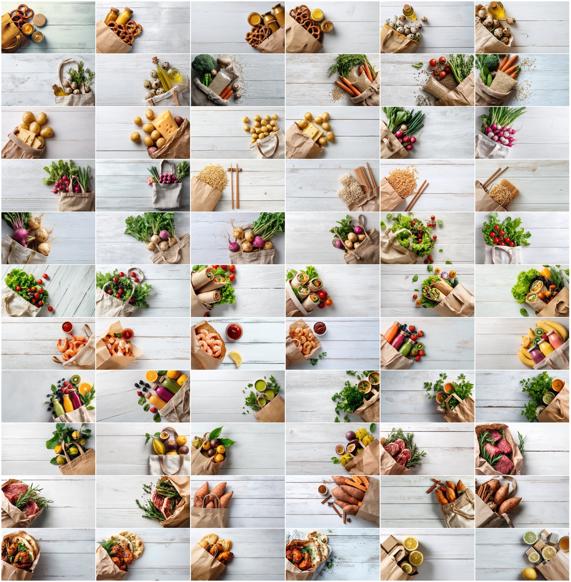 625 Top-View Hero Background Images for Food Brands