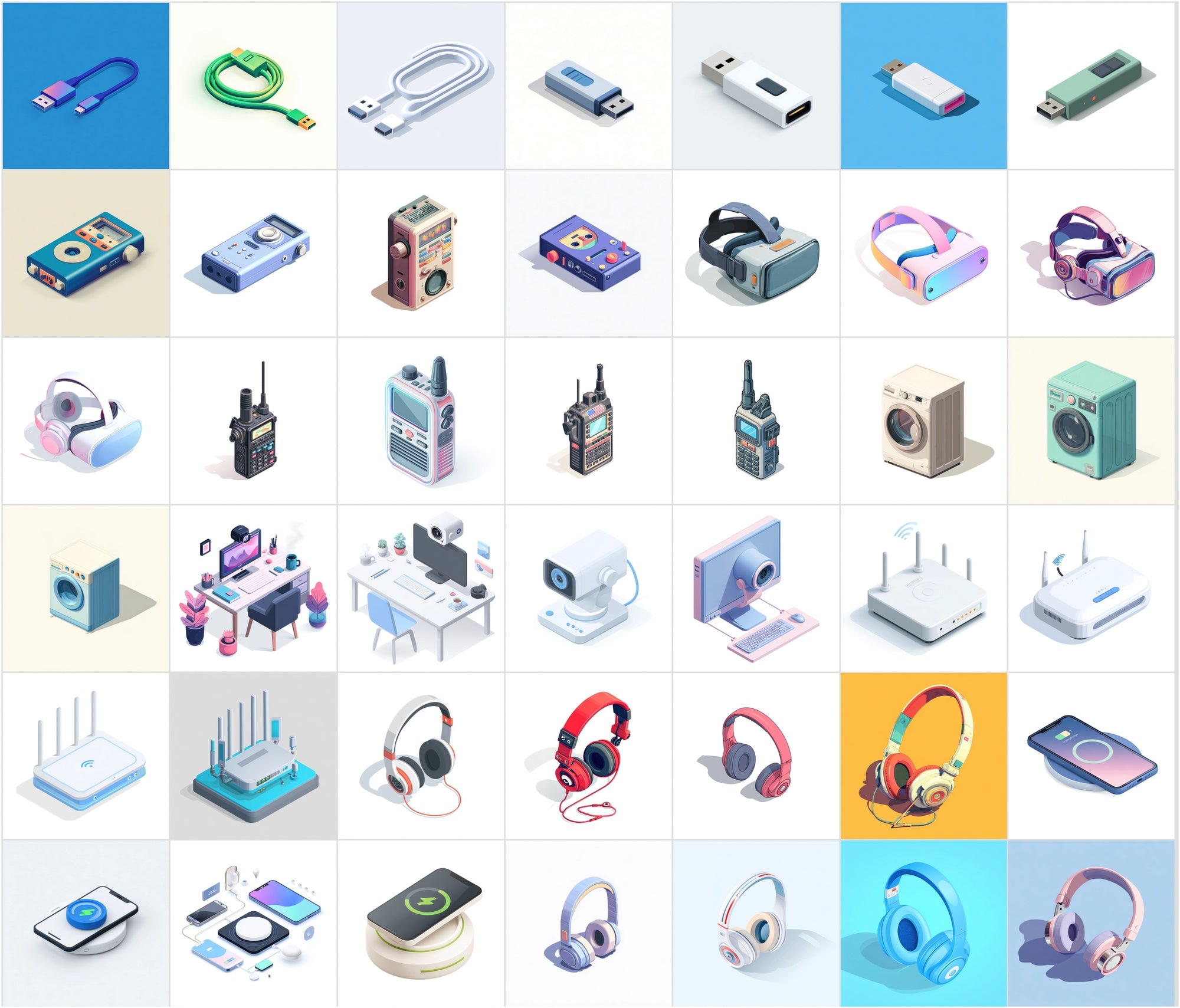 434 Isometric Electronics Illustrations